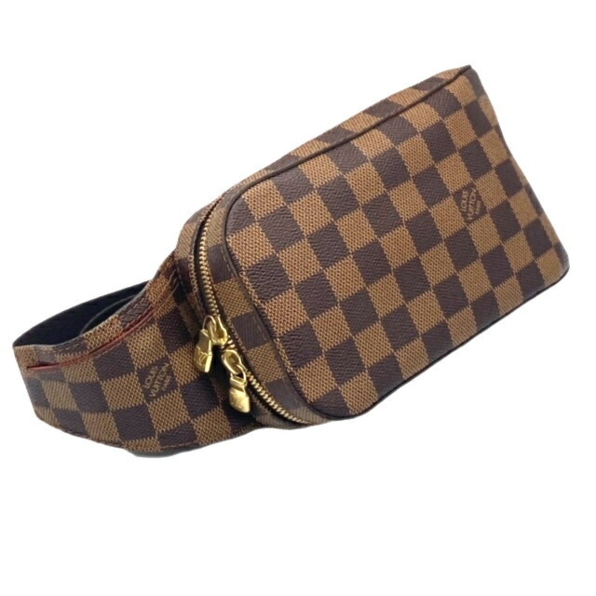 LOUIS VUITTON Damier Jeronimos Brown Waist Pouch Body Bag Men Women