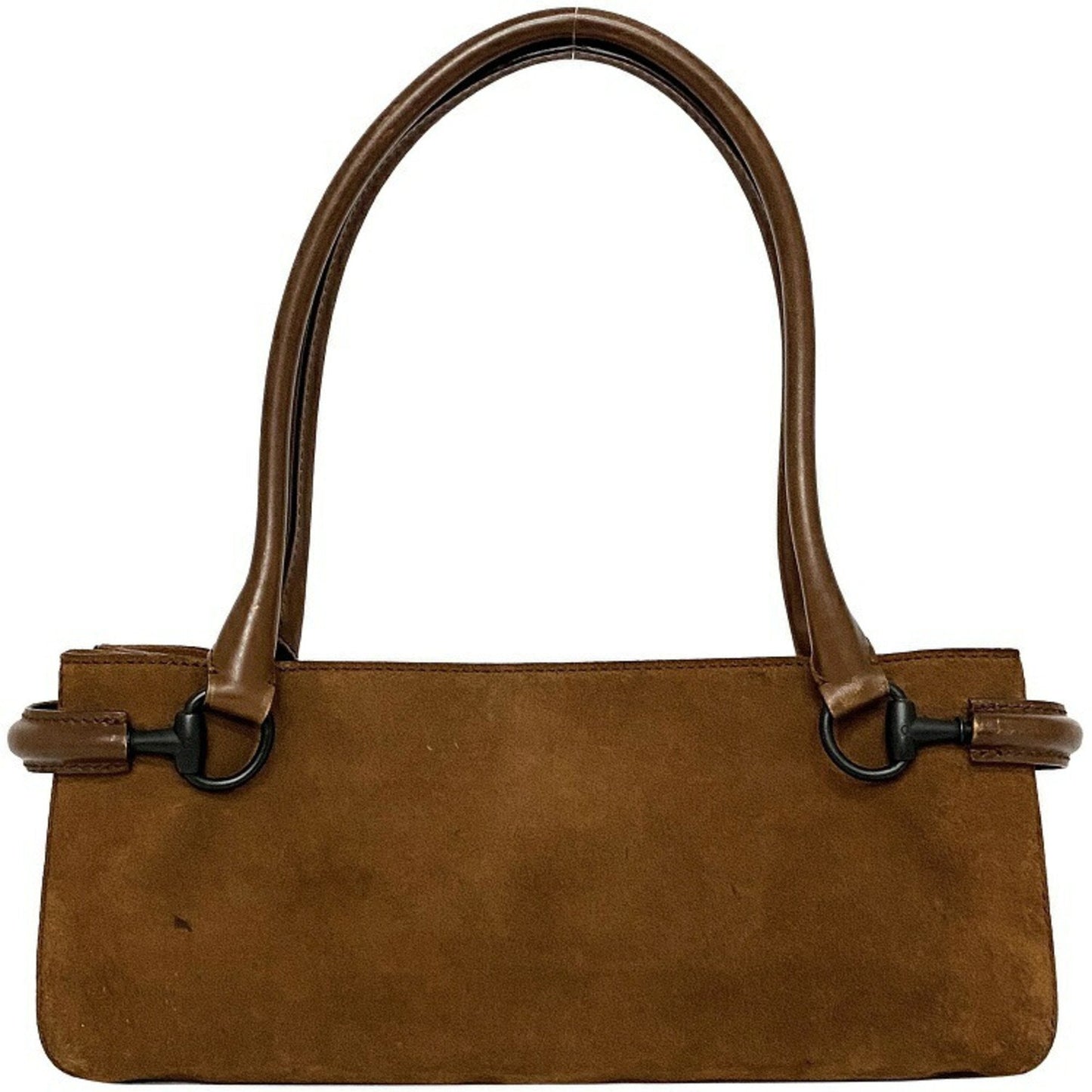 Gucci Horsebit Brown Leather Suede Handbag