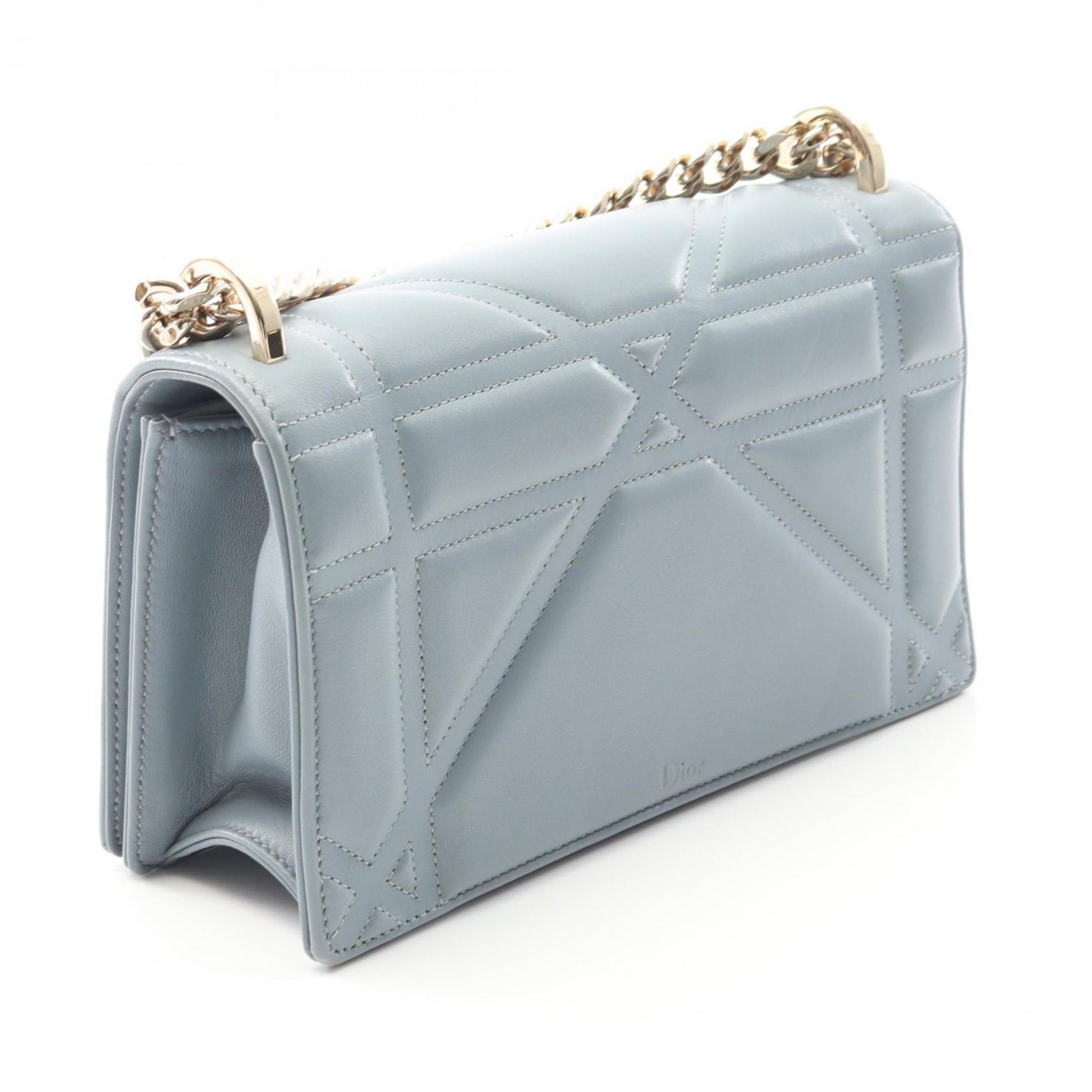 Christian Dior Blue Leather Shoulder Bag  