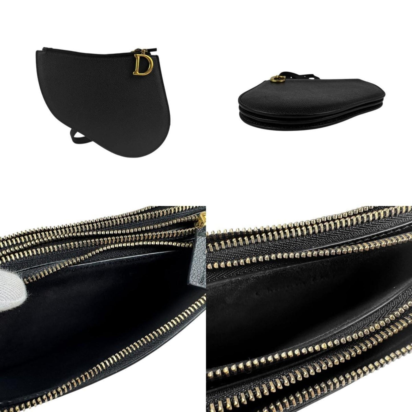 Christian Dior Black Leather Shoulder Bag  