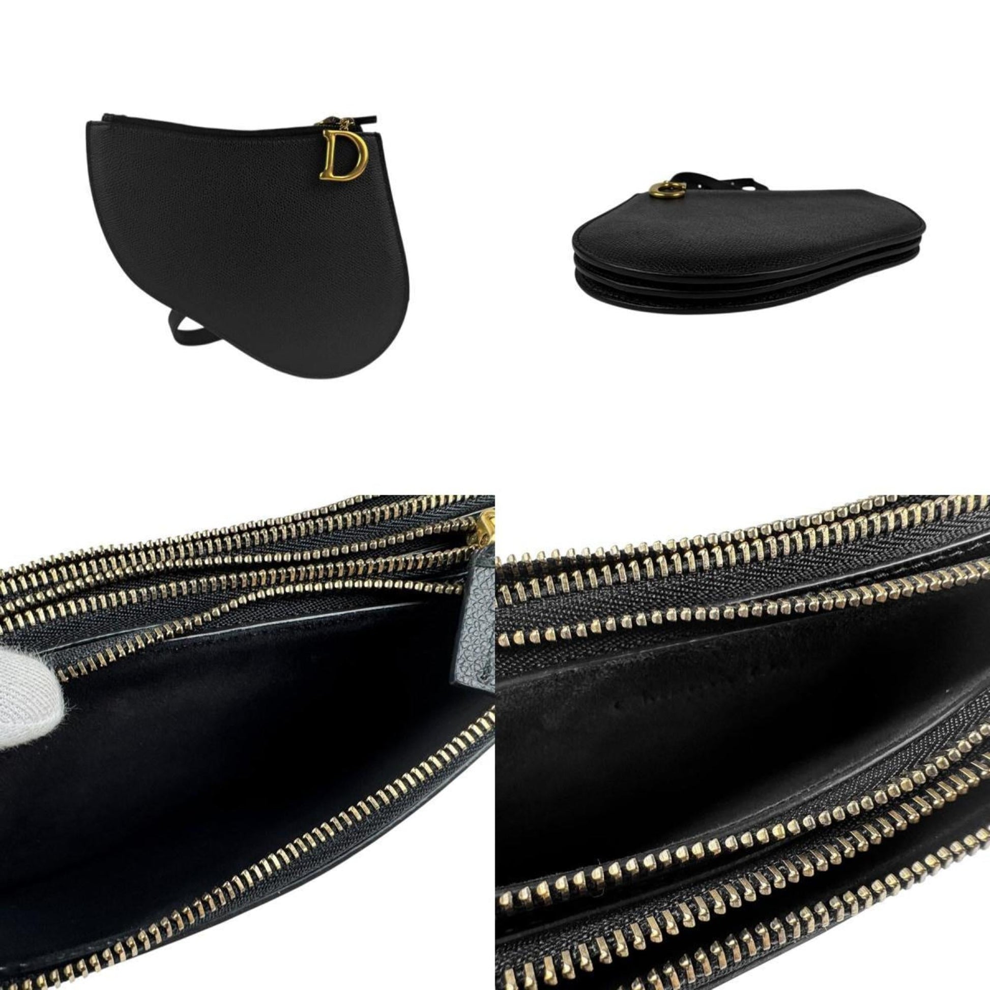 Christian Dior Black Leather Shoulder Bag  