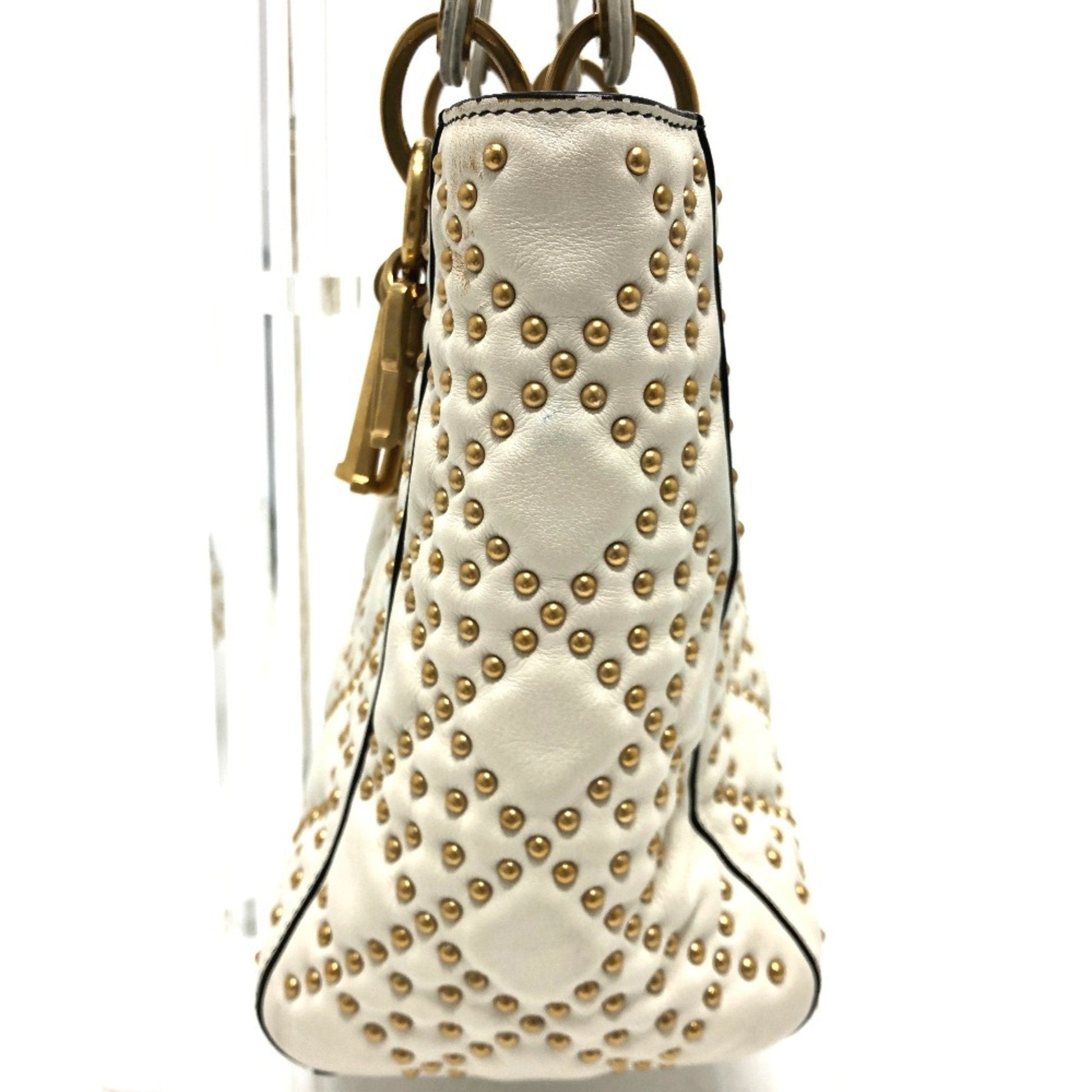 Christian Dior White Leather Handbag  