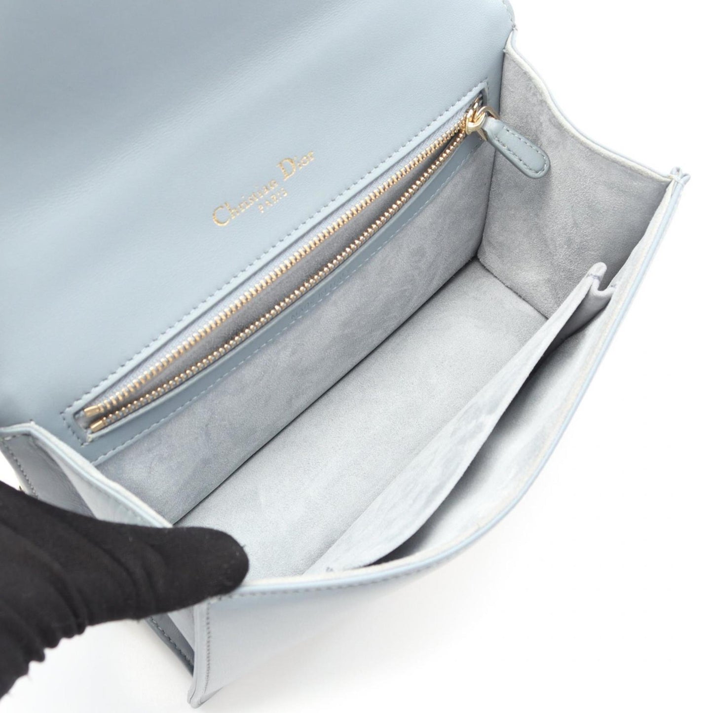 Christian Dior Blue Leather Shoulder Bag  