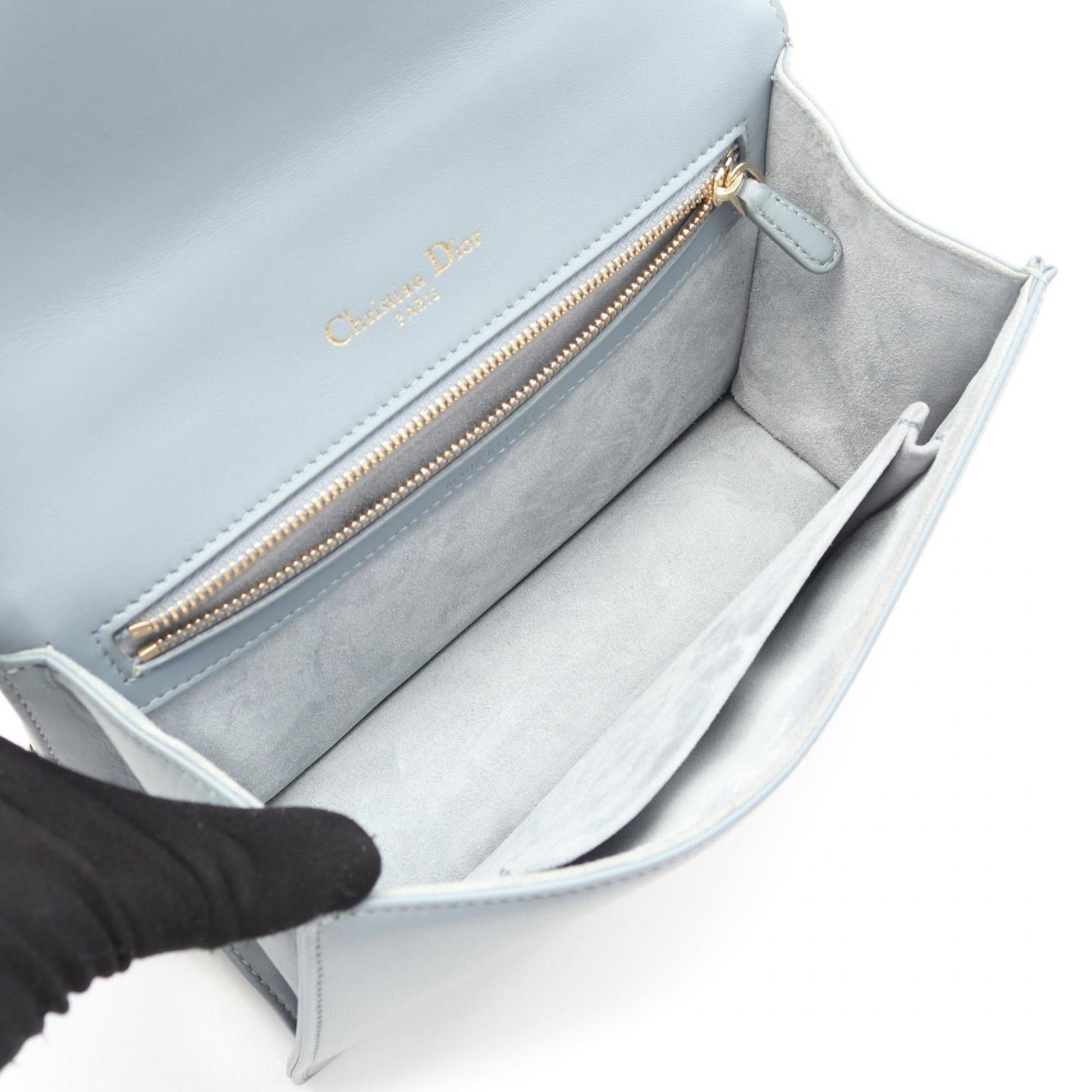 Christian Dior Blue Leather Shoulder Bag  