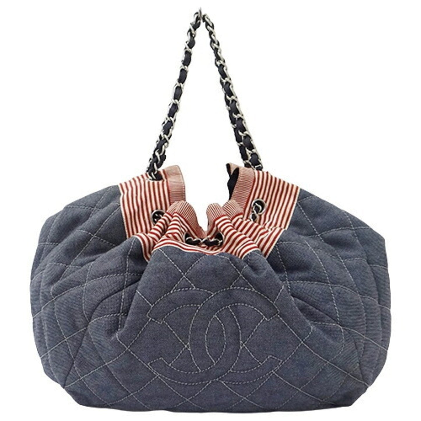 CHANEL Bag Women s Tote Shoulder Chain Cococabus GM Blue Red