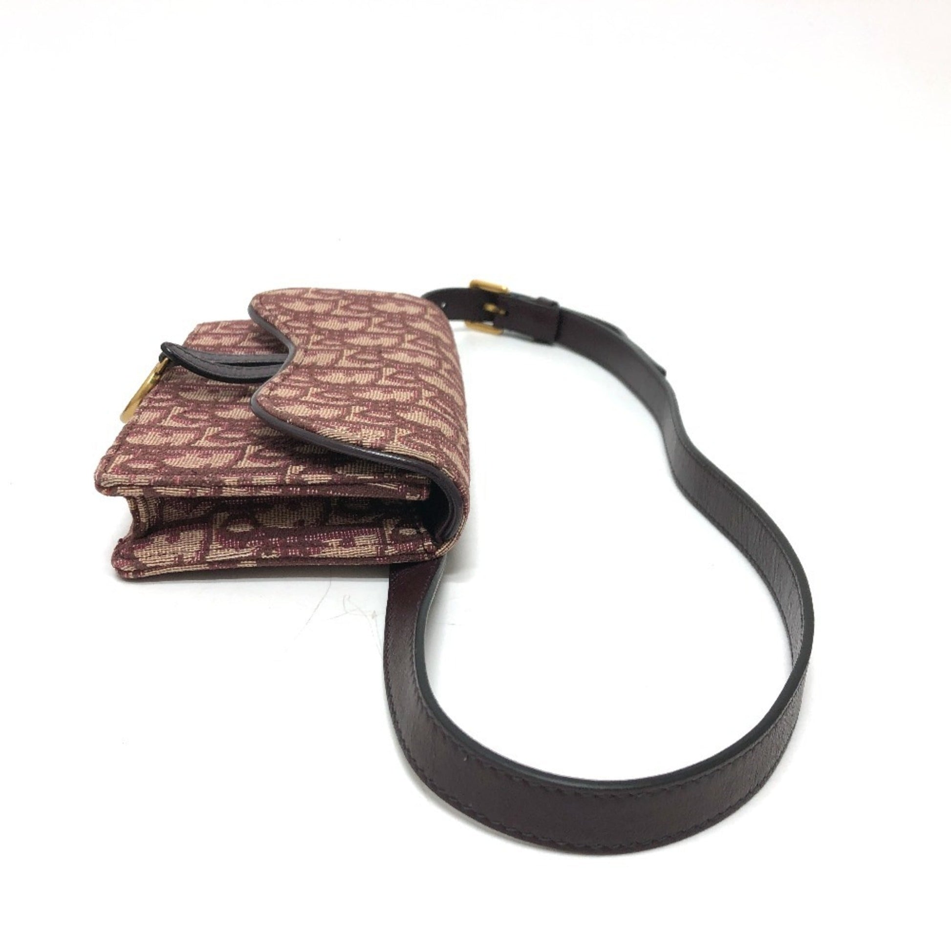 Christian Dior Bordeaux Canvas Leather Beach Bag Fanny Pack  