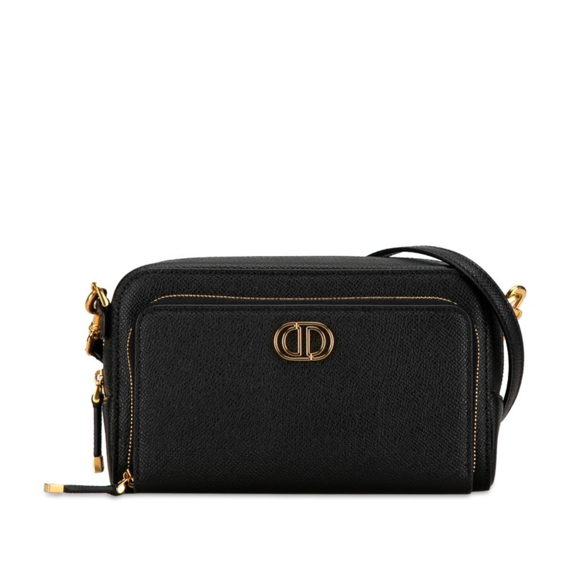 Christian Dior Black Leather Shoulder Bag  
