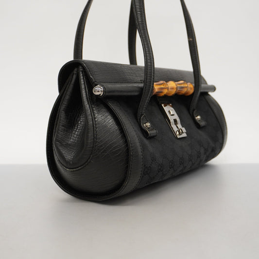 Gucci Leather Canvas Shoulder Bag