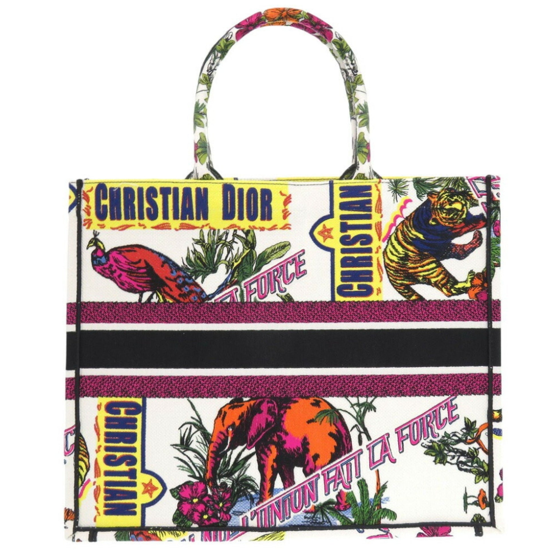 Christian Dior White Canvas Tote Bag  