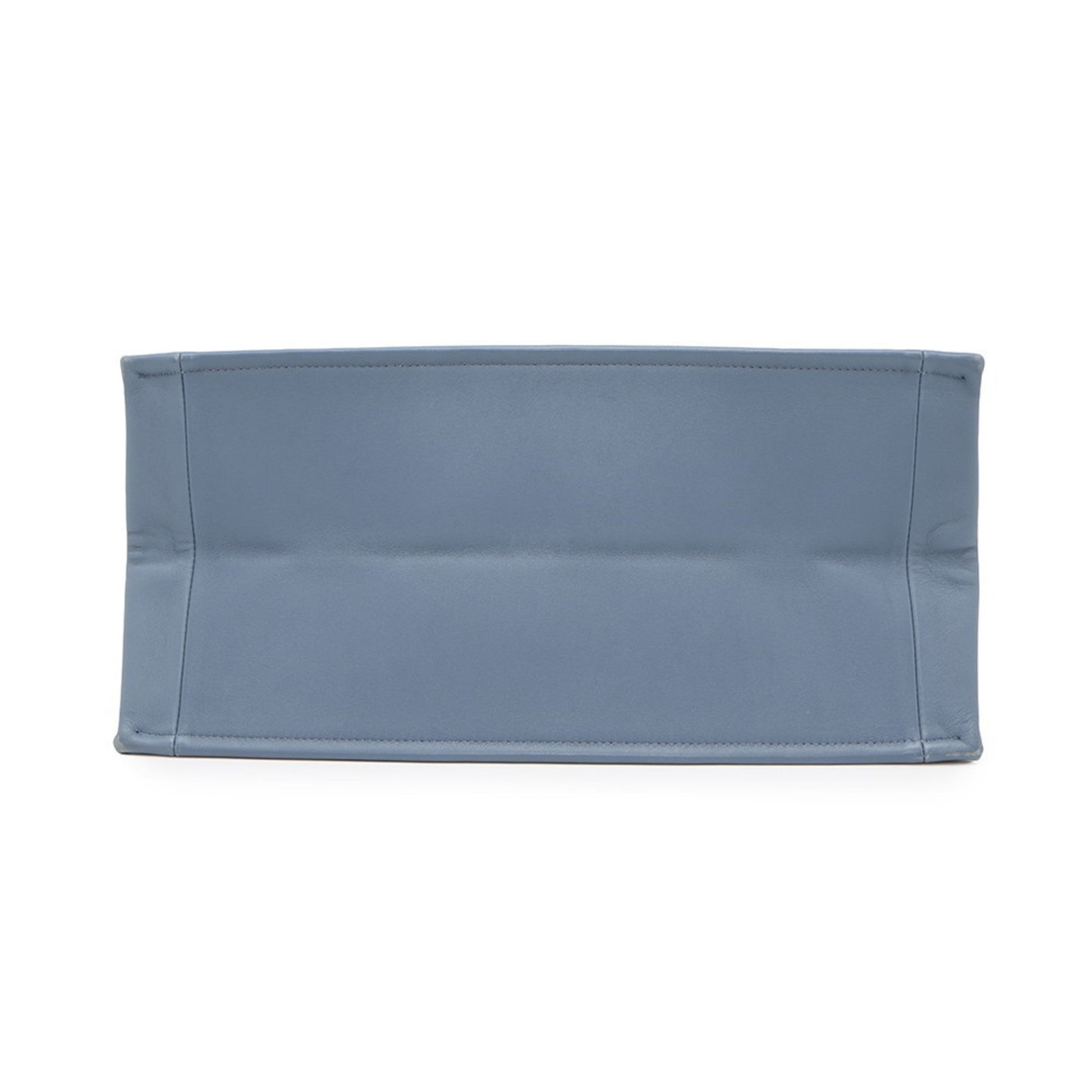 Christian Dior Blue Leather Tote Bag  
