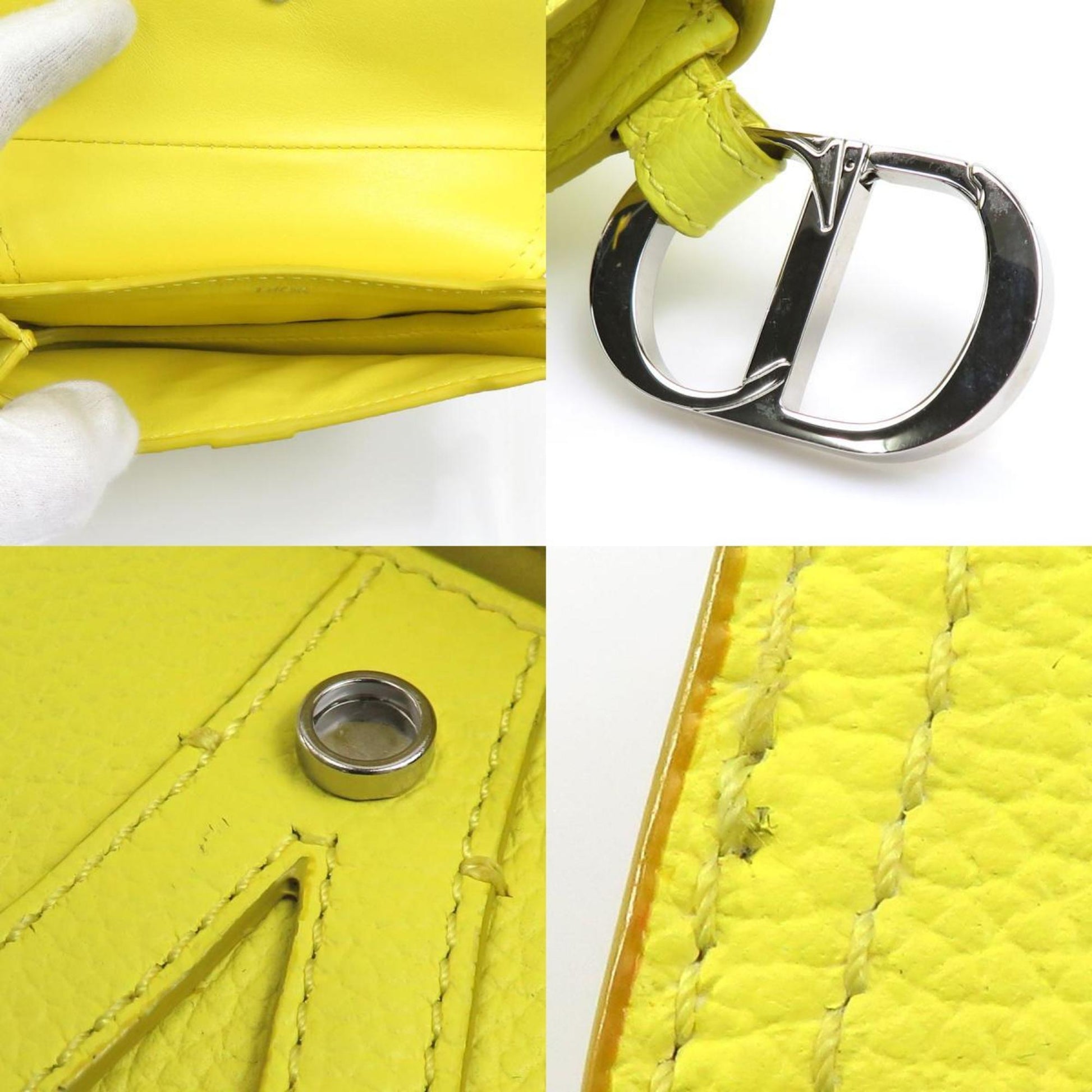 Christian Dior Yellow Leather Pouch  