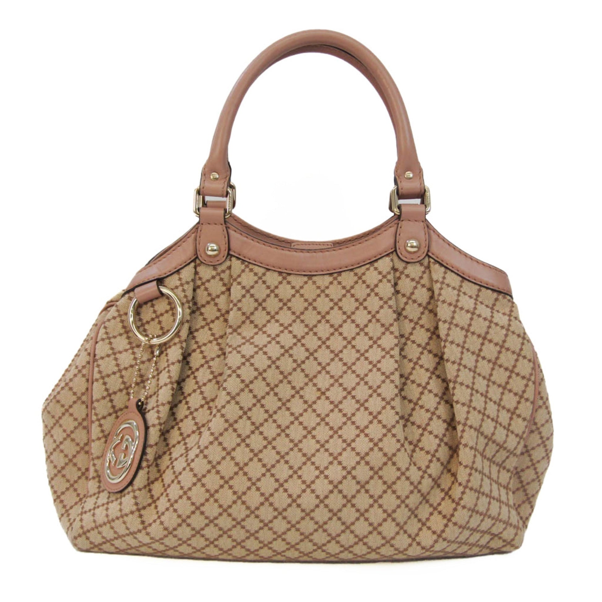 Gucci Leather Canvas Handbag