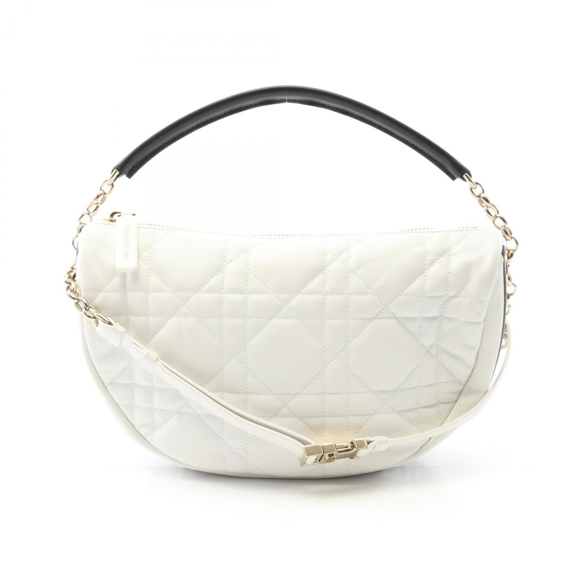 Christian Dior Black White Leather Handbag  