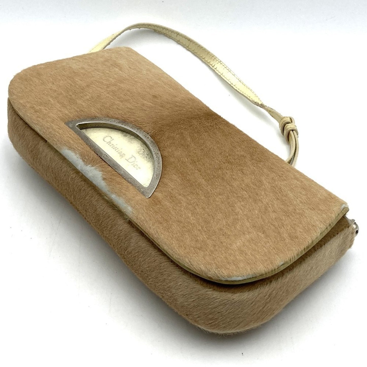 Christian Dior Beige Pvc Leather Handbag  