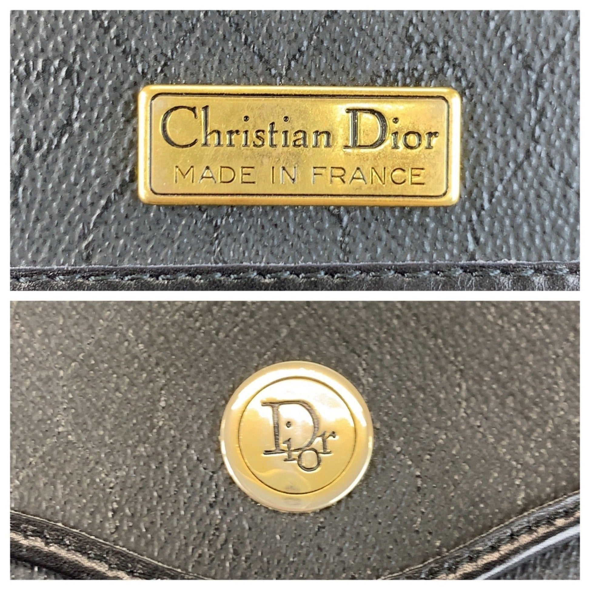 Christian Dior Black Pvc Leather Shoulder Bag  