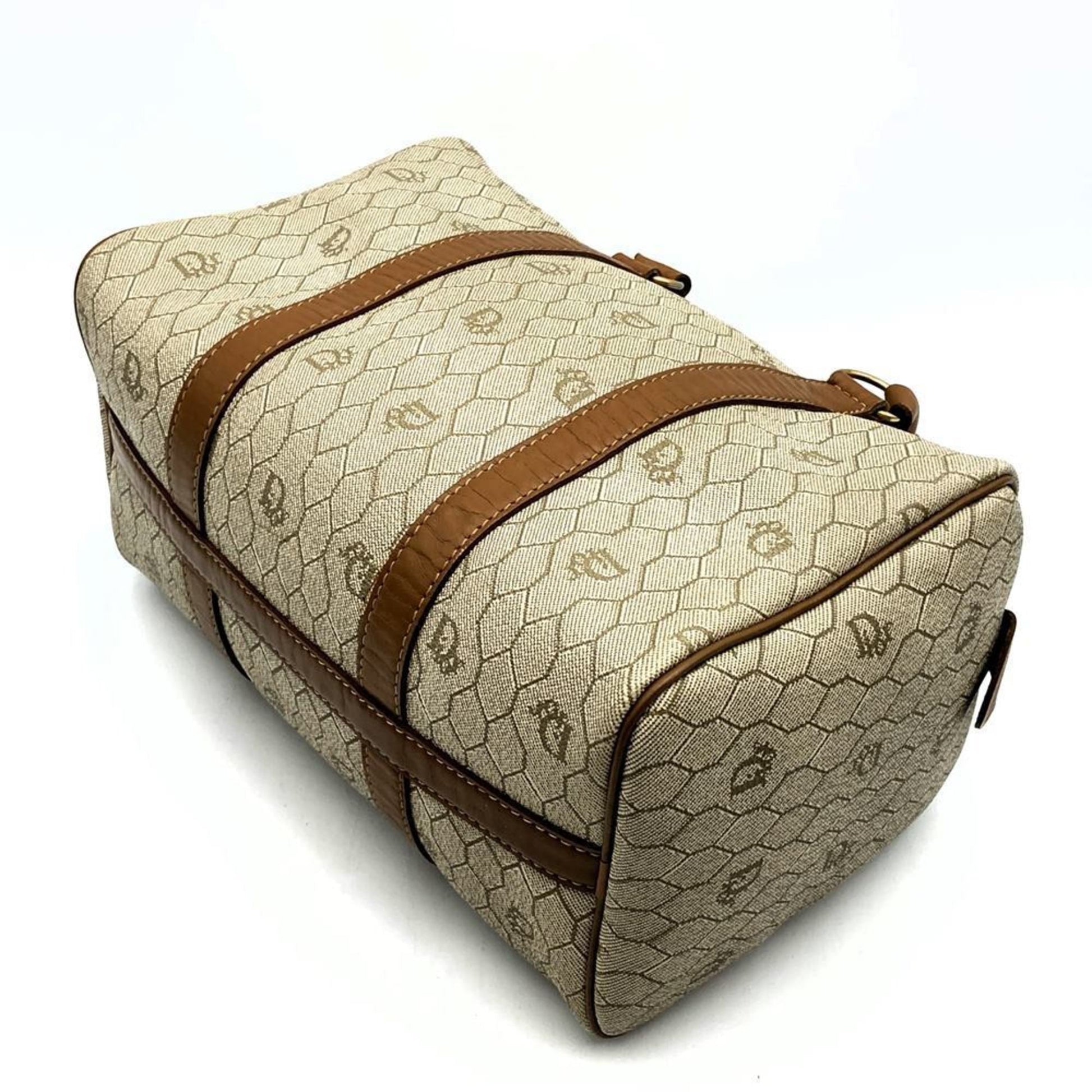 Christian Dior Beige Brown Pvc Handbag  