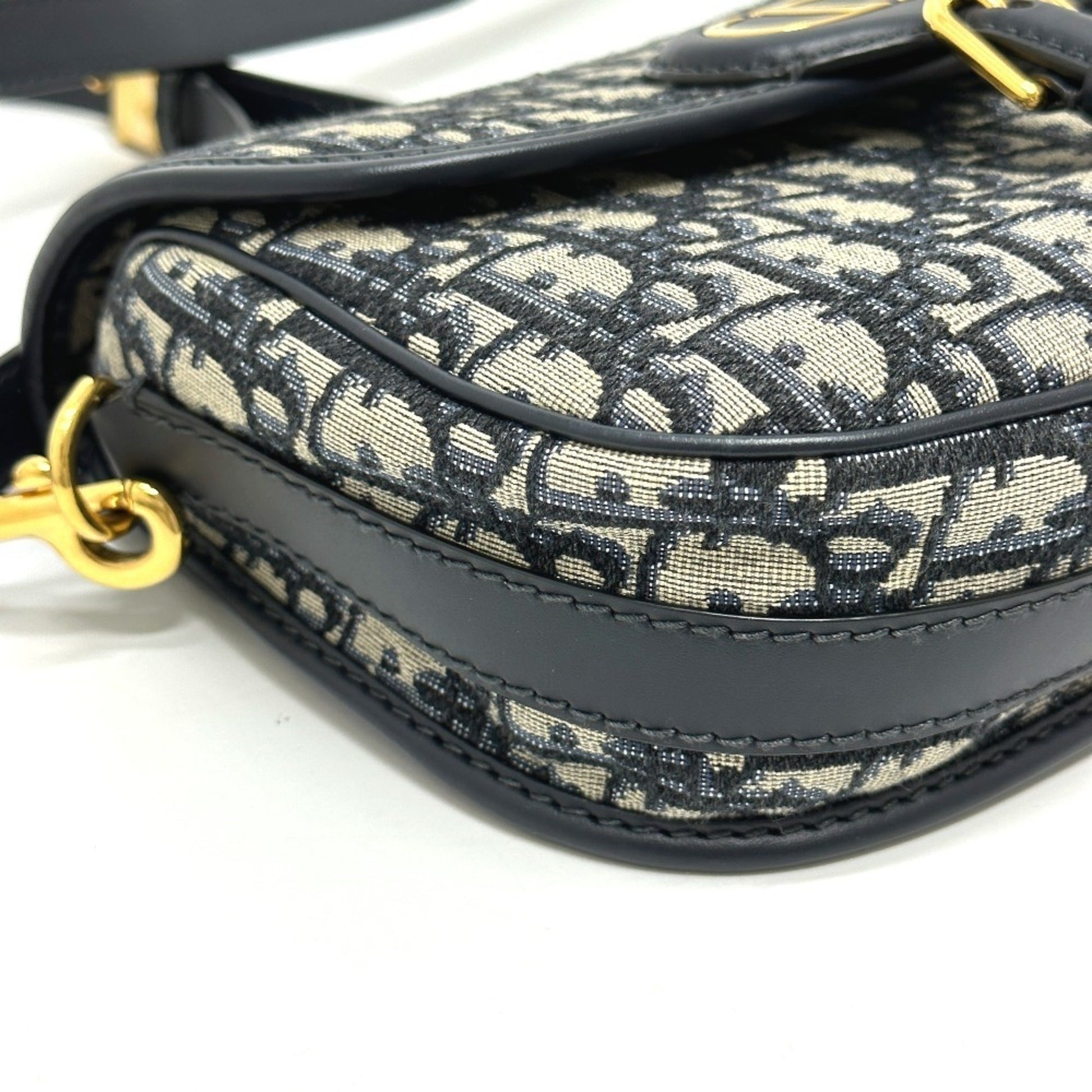 Christian Dior Gray Leather Shoulder Bag  
