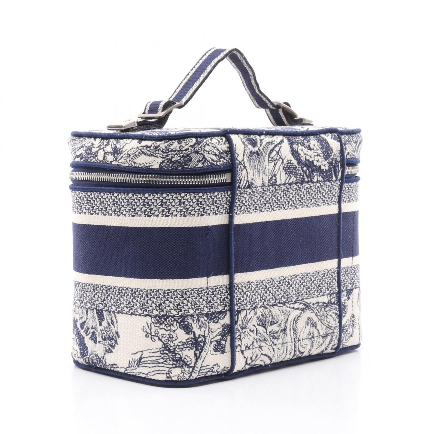 Christian Dior Navy White Canvas Handbag  