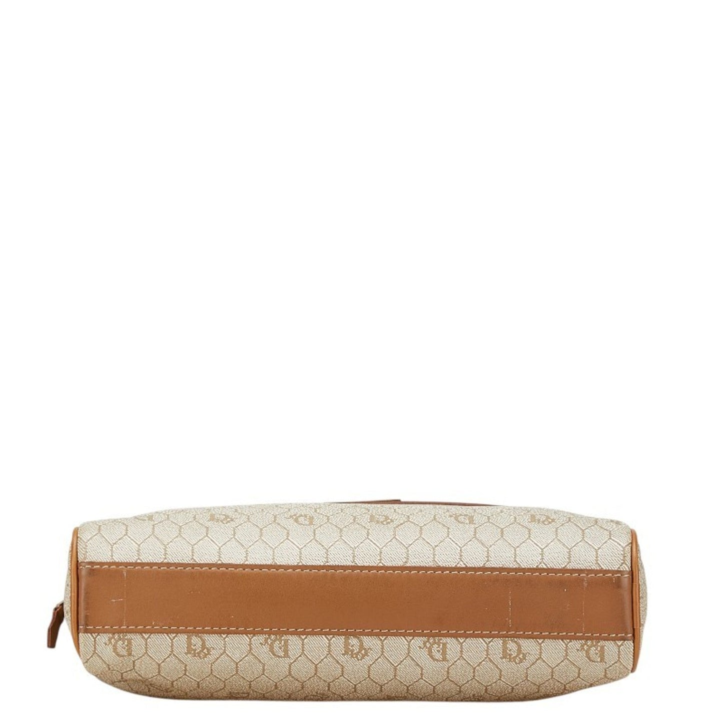 Christian Dior Beige Brown Pvc Leather Clutch Bag  