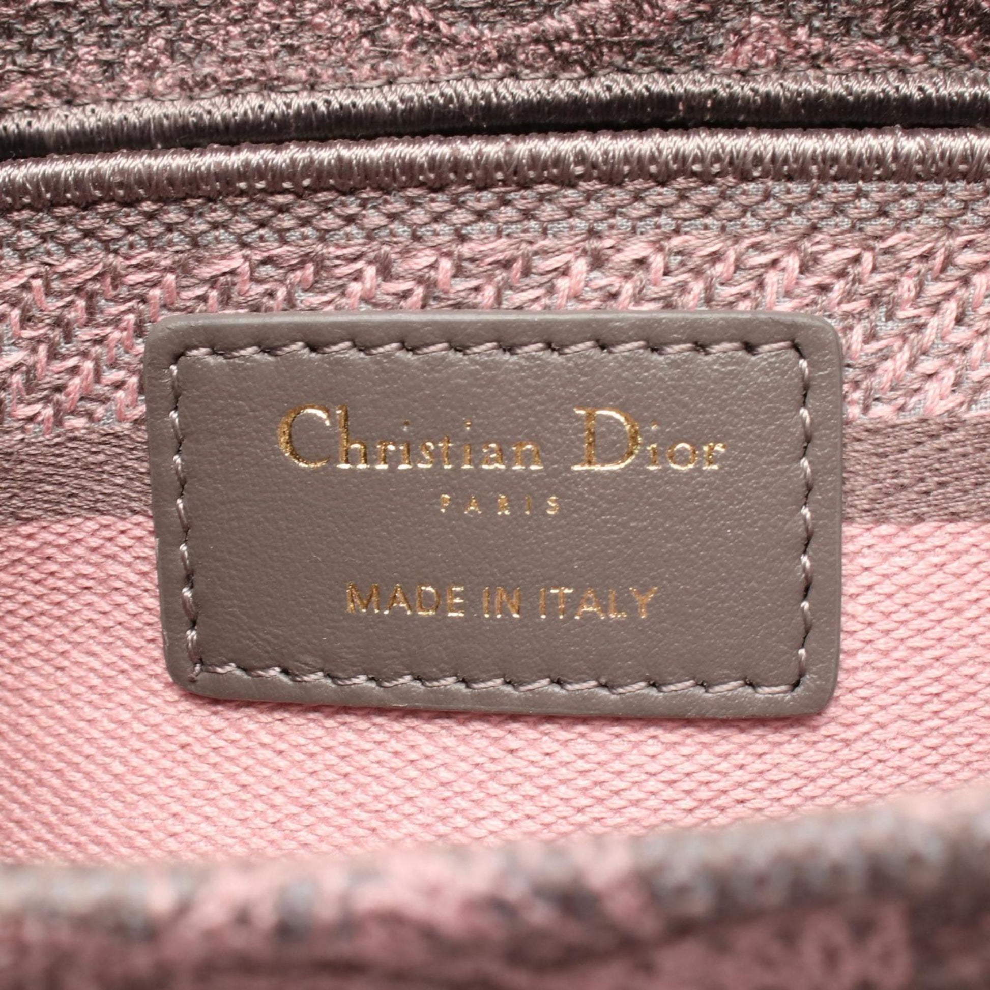Christian Dior Gray Pink Canvas Handbag  