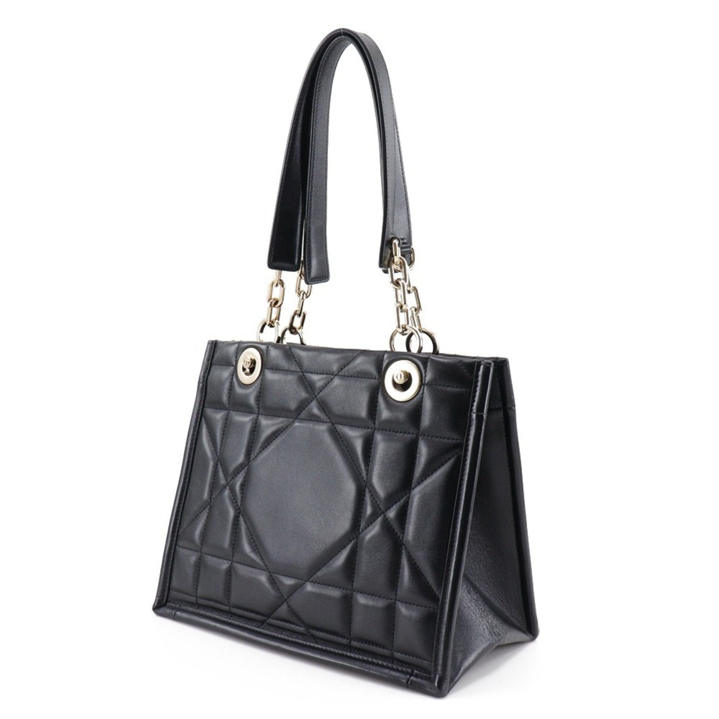 Christian Dior Black Leather Tote Bag  