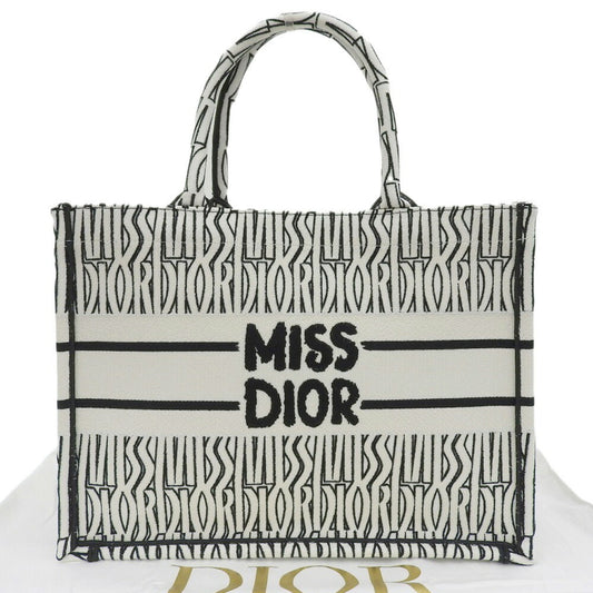 Christian Dior Black White Jacquard Tote Bag  