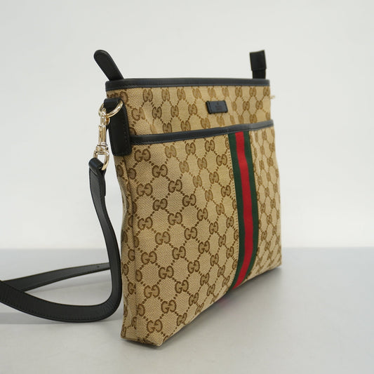Gucci Leather Canvas Shoulder Bag