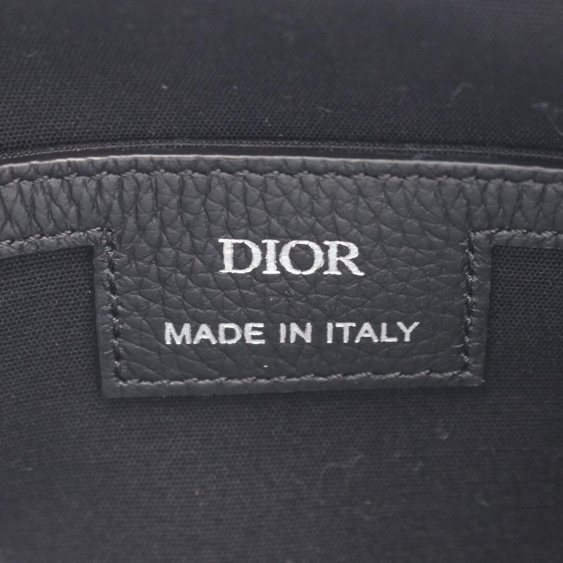 Christian Dior Black Canvas Leather Messenger Bag Shoulder Bag  