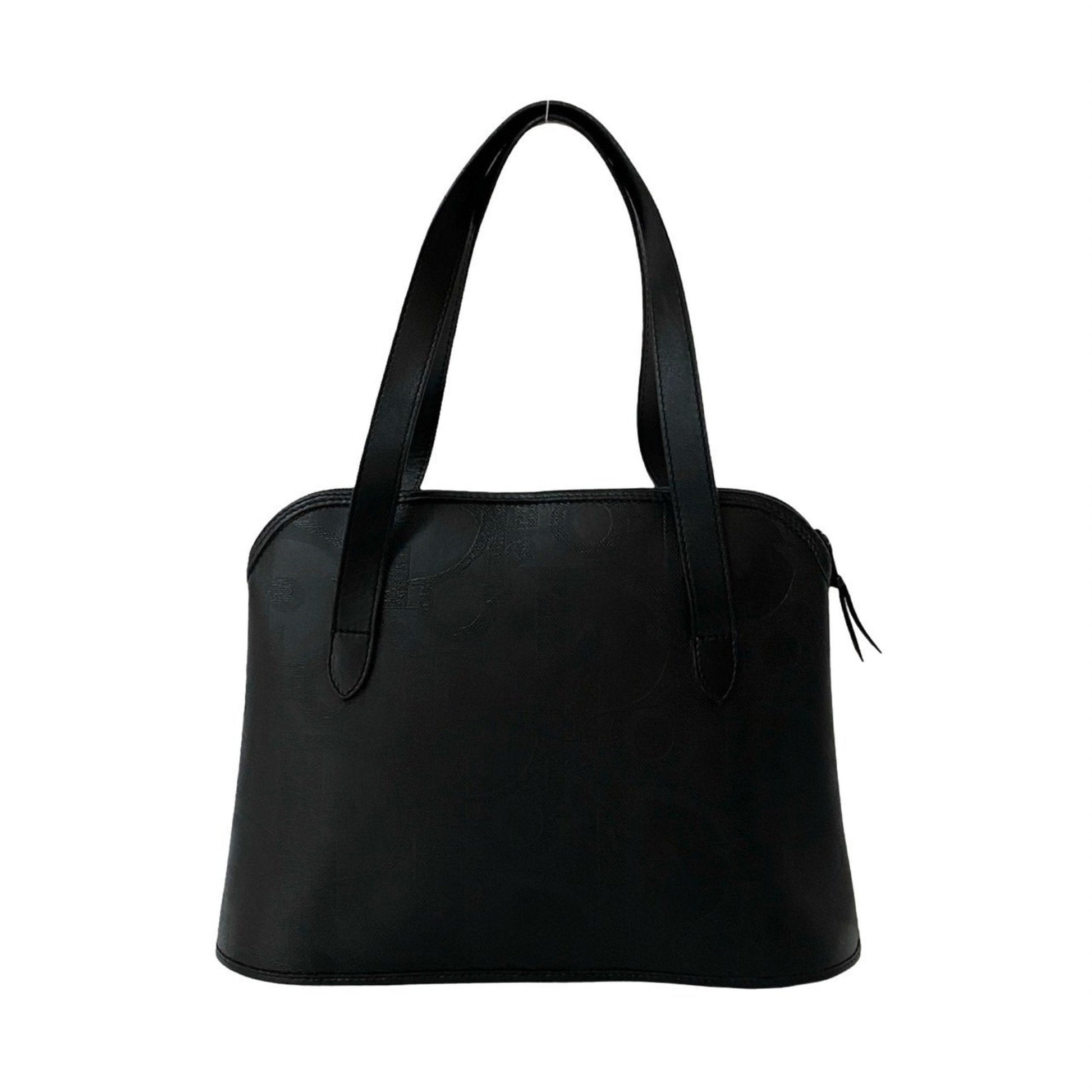 Christian Dior Black Leather Pvc Boston Bag Handbag  