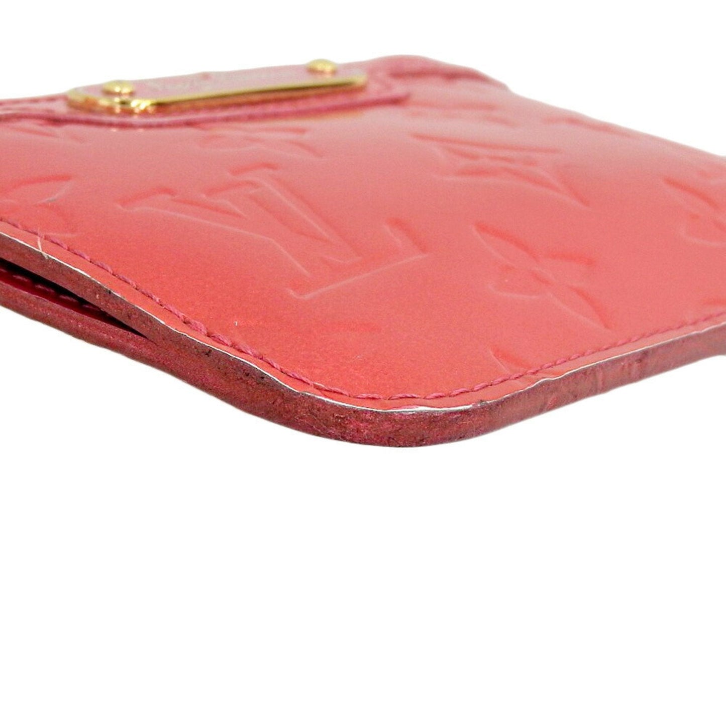 LOUIS VUITTON Monogram Verni Pochette Cle NM Coin Purse Case Rose Pop M93637
