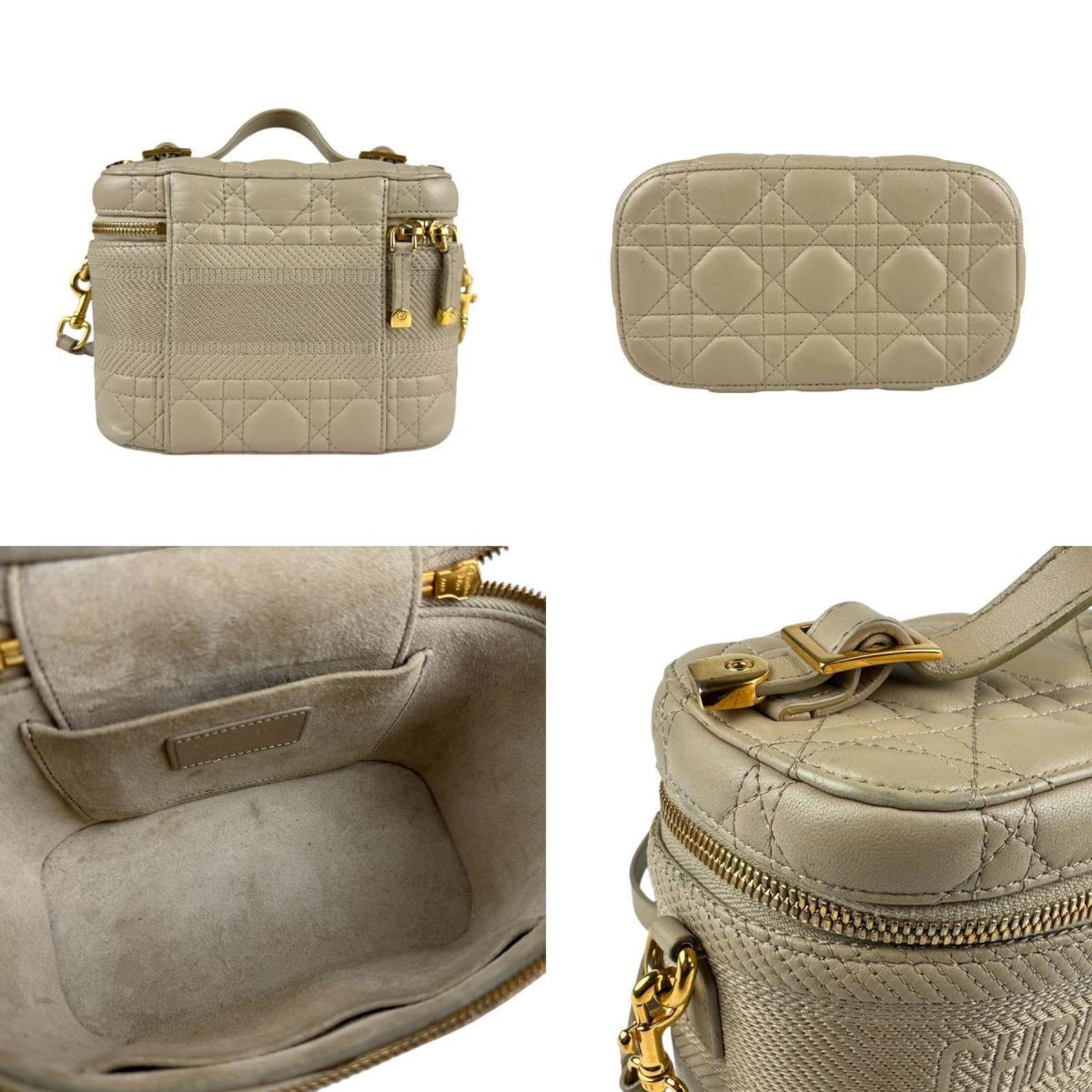 Christian Dior Beige Leather Handbag Shoulder Bag  