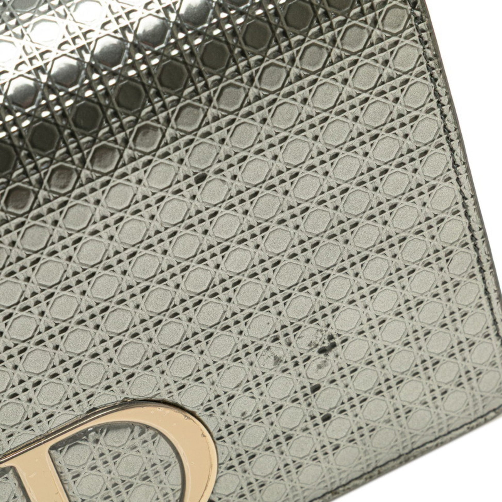 Christian Dior Silver Leather Shoulder Bag  