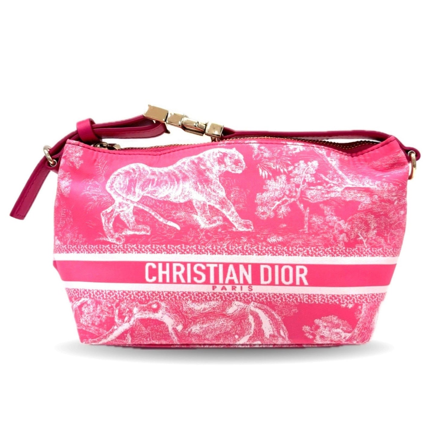 Christian Dior Pink Nylon Leather Pouch  