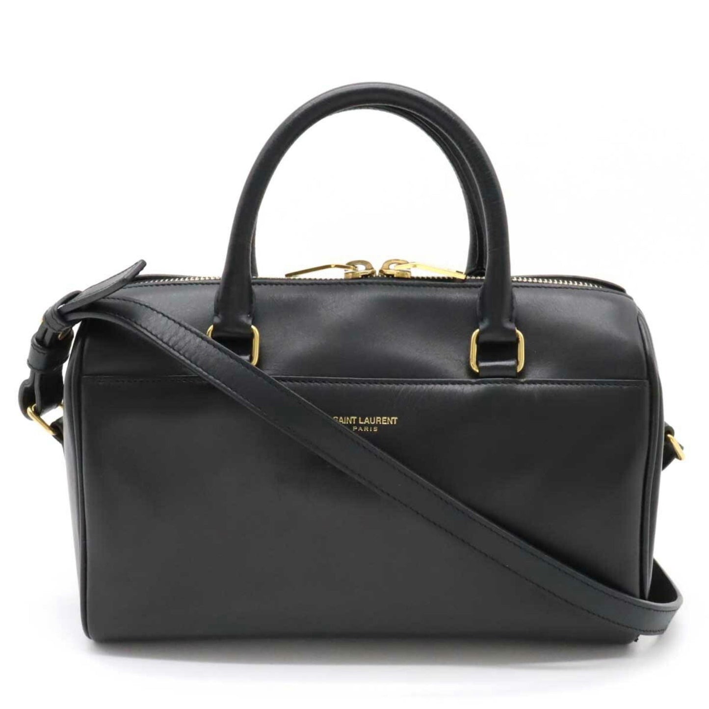 Yves Saint Laurent SAINT LAURENT PARIS Saint Laurent Paris YSL Yves Baby Duffle HandBag Shoulder Leather Black