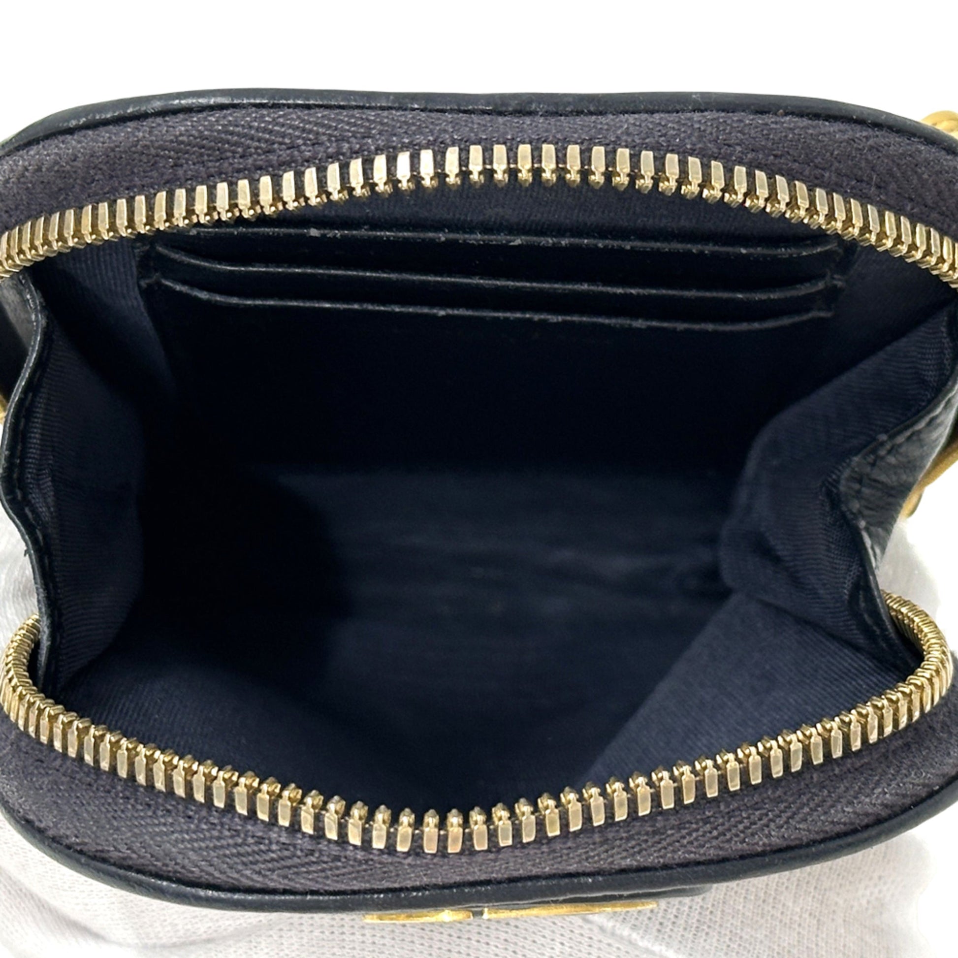 Christian Dior Beige Navy Jacquard Shoulder Bag  