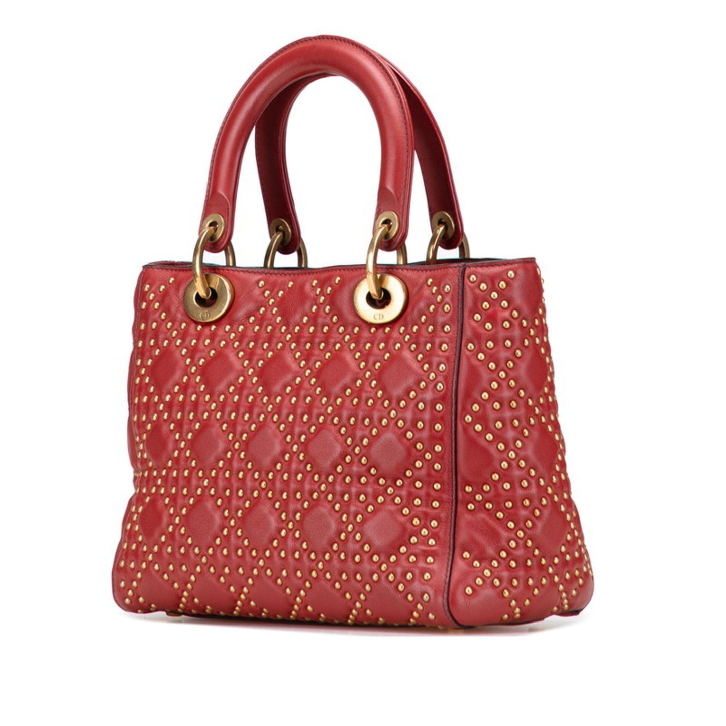 Christian Dior Lady Dior Red Color Leather Handbag Shoulder Bag  