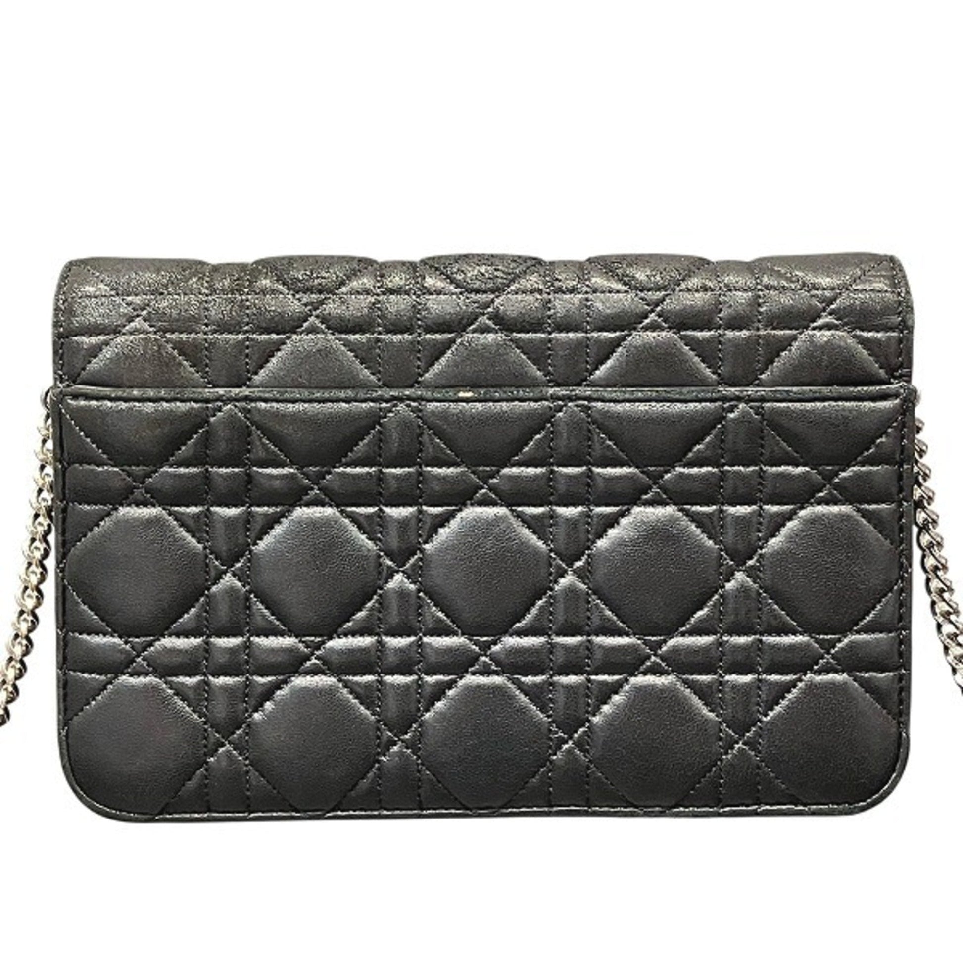Christian Dior Black Leather Shoulder Bag  