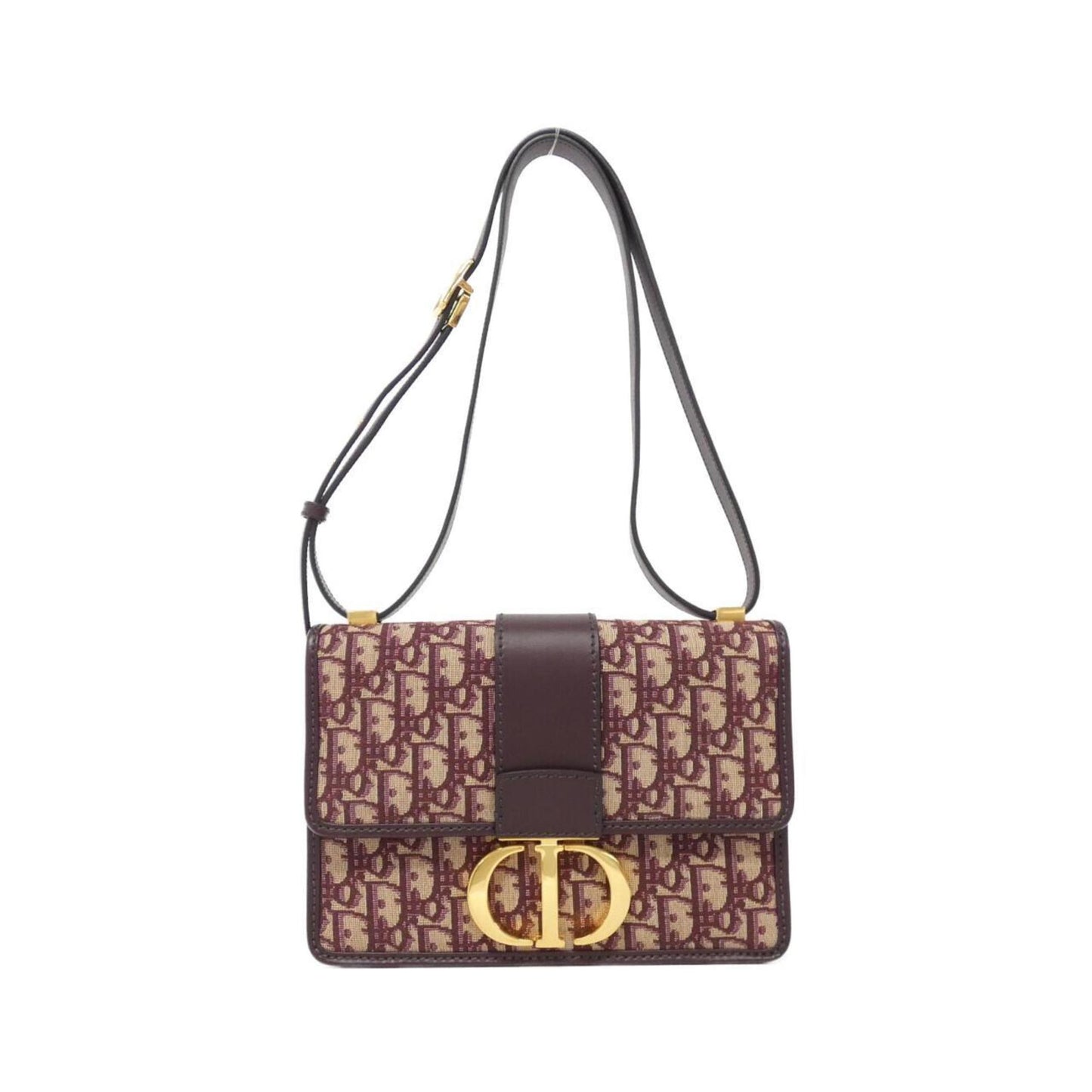 Christian Dior Burgundy Canvas Shoulder Bag  