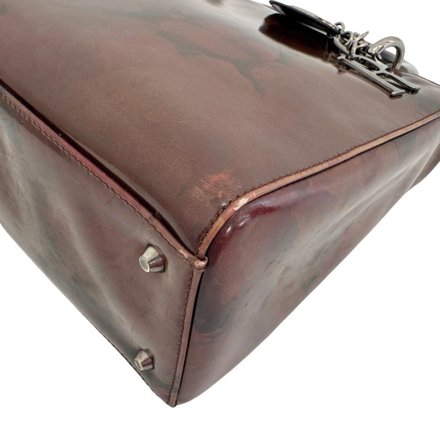 Christian Dior Lady Dior Patent Leather Handbag  