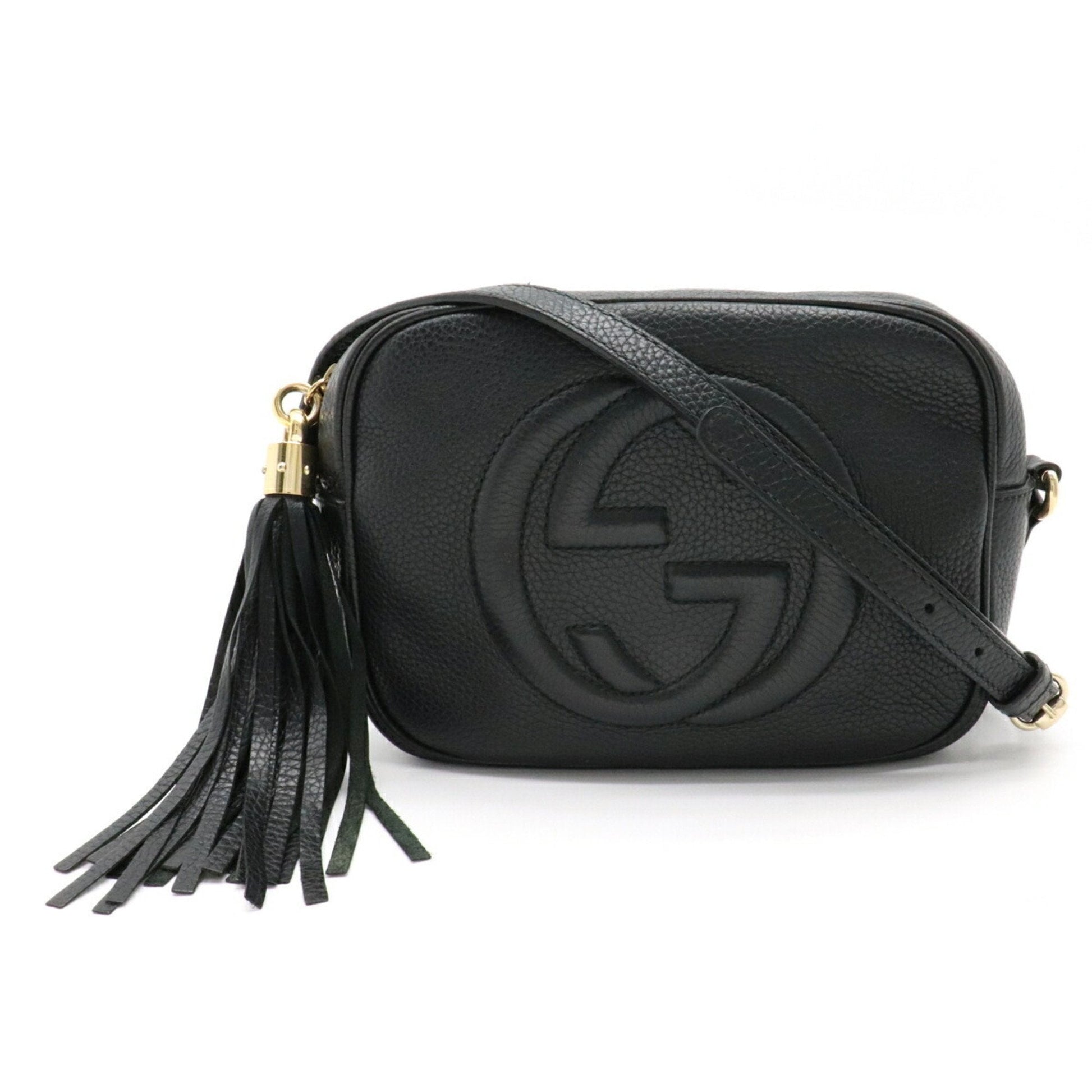Gucci Soho Black Leather Shoulder Bag Style 1
