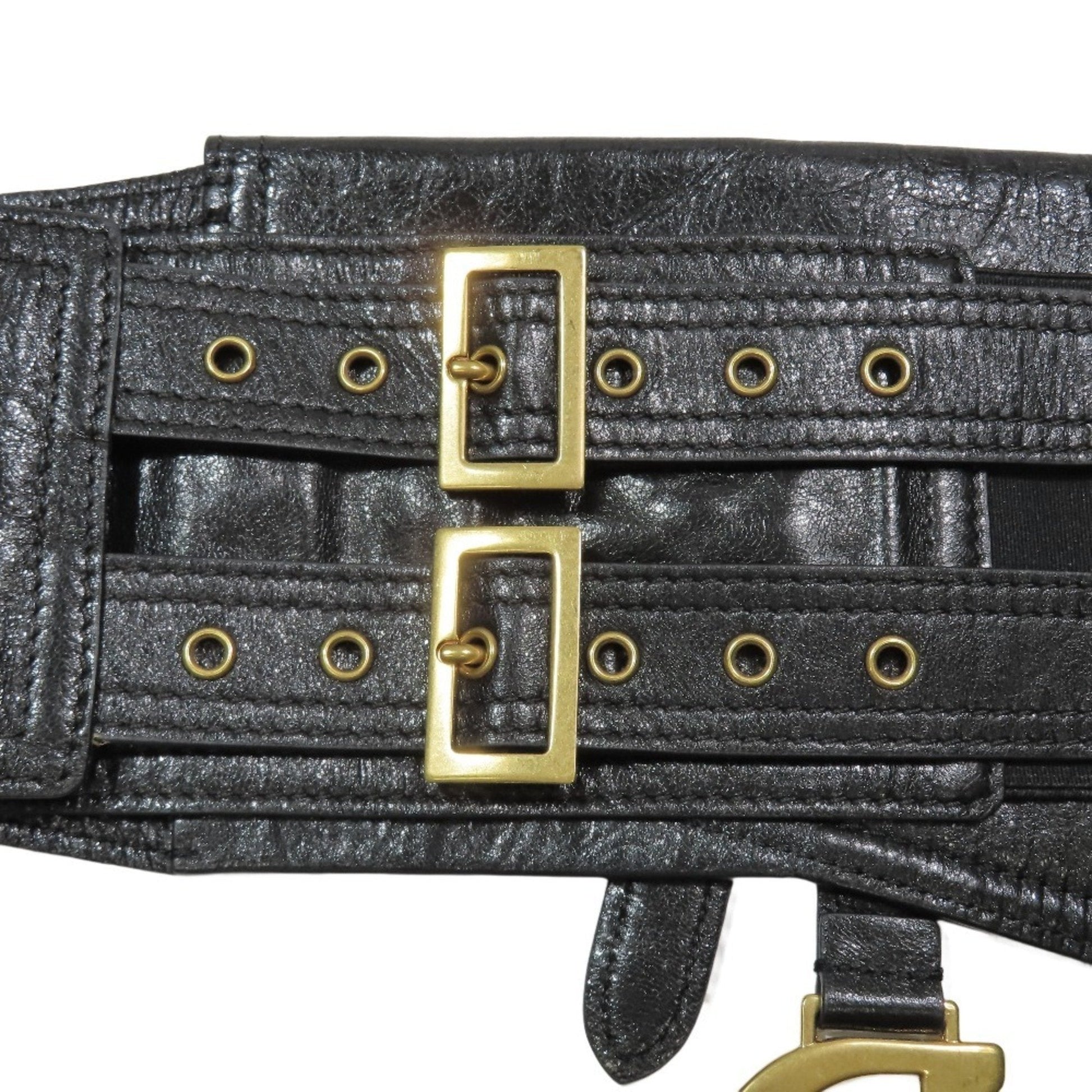 Christian Dior Black Leather Sling Bag  