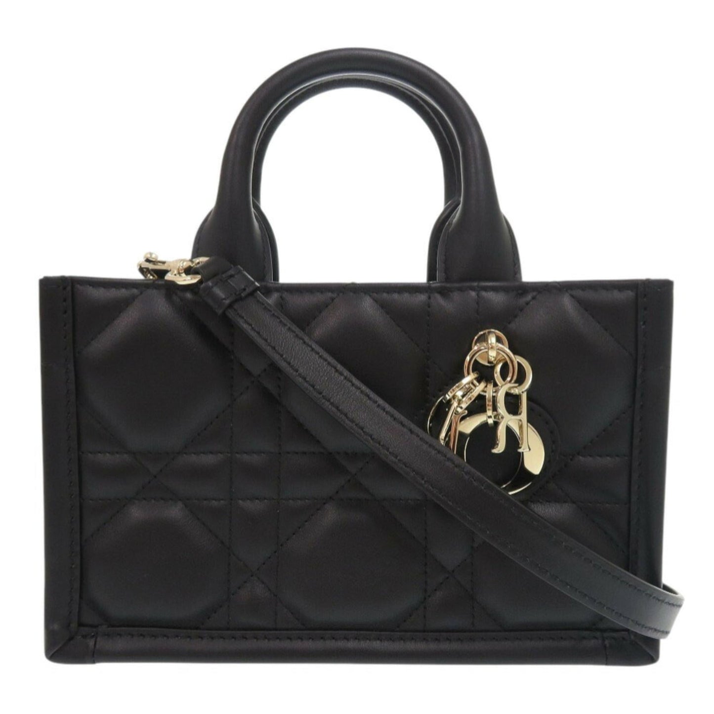 Christian Dior Black Leather Handbag Shoulder Bag  