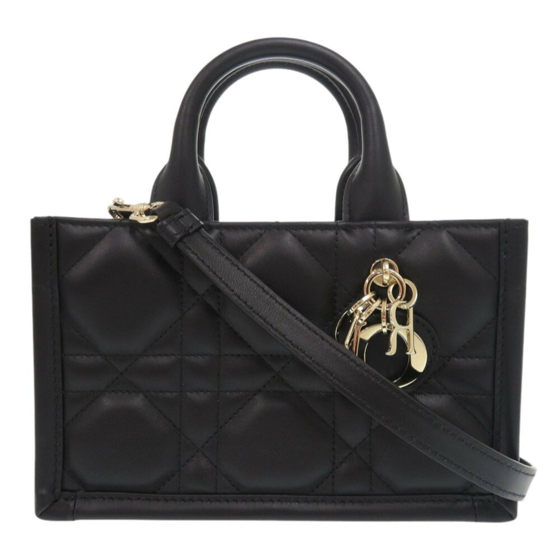 Christian Dior Black Leather Handbag Shoulder Bag  