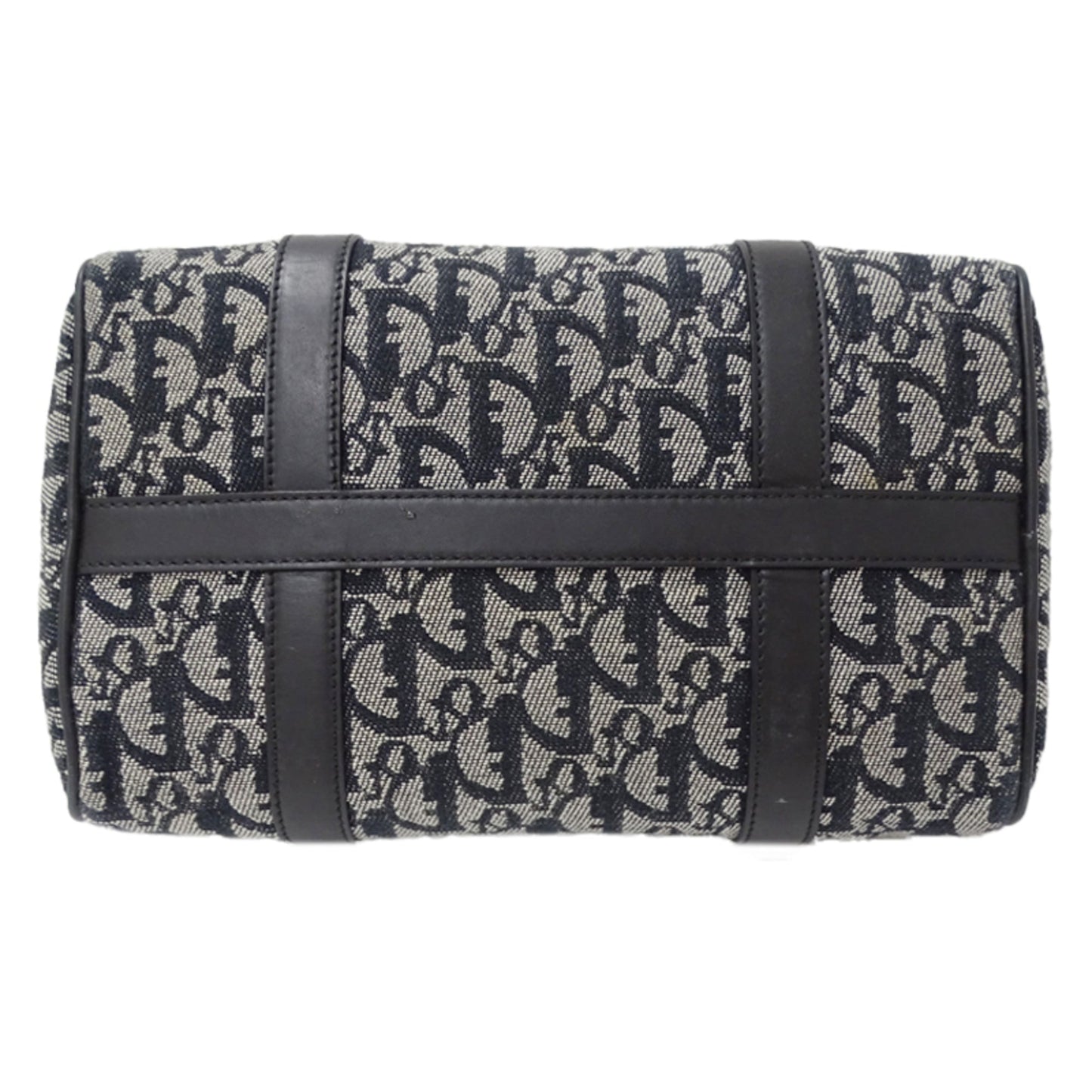 Christian Dior Black Canvas Boston Bag Handbag  