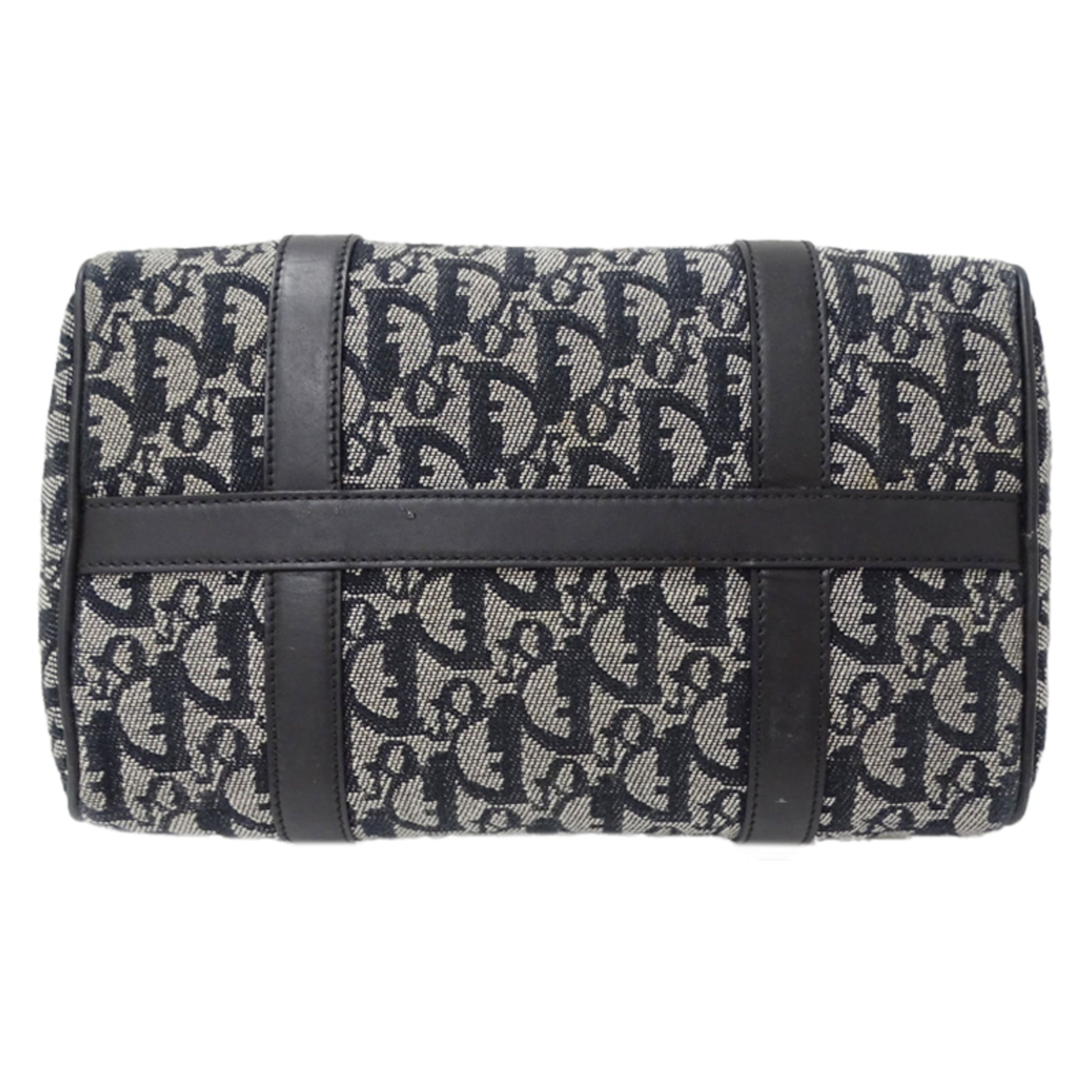 Christian Dior Black Canvas Boston Bag Handbag  