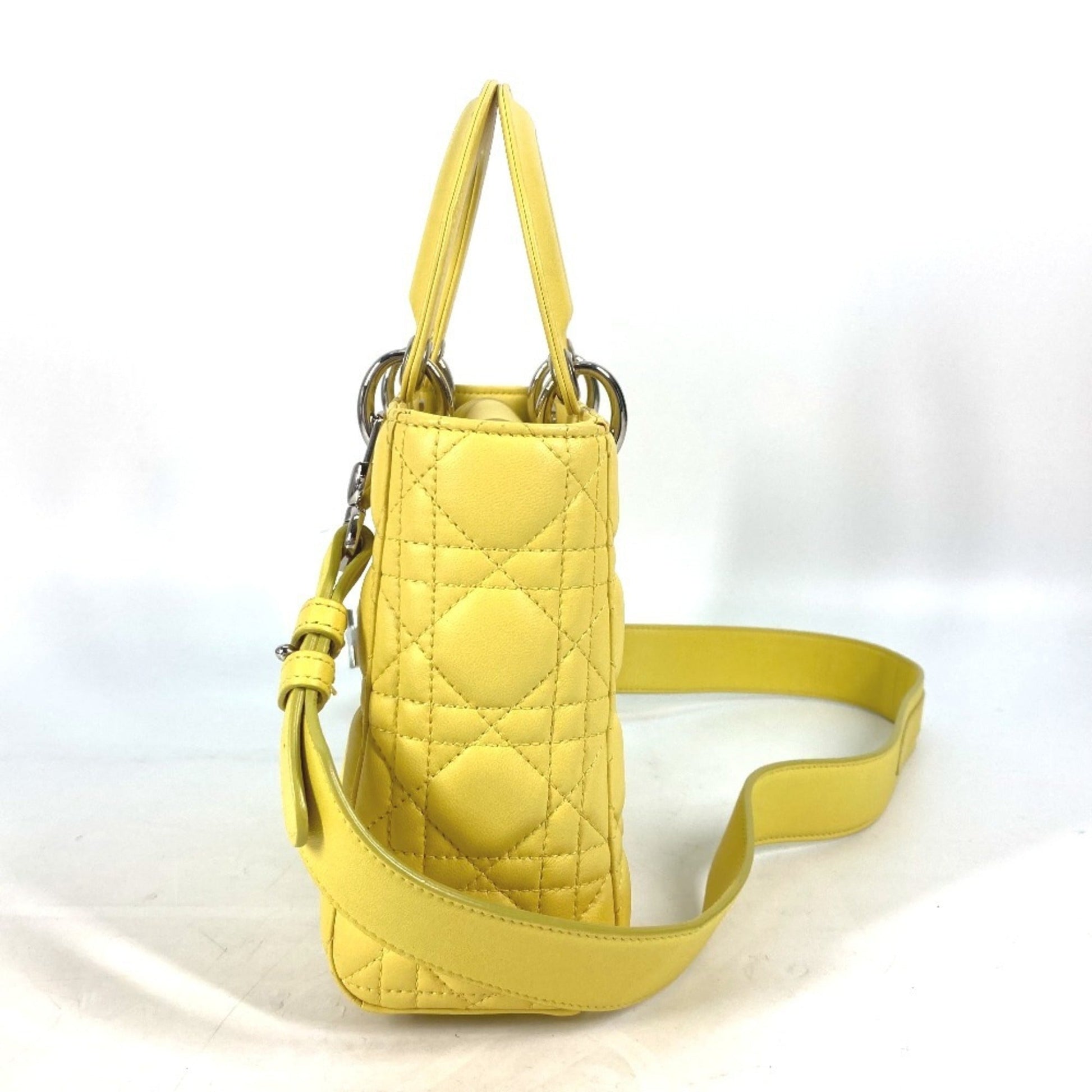 Christian Dior Yellow Leather Handbag Shoulder Bag  