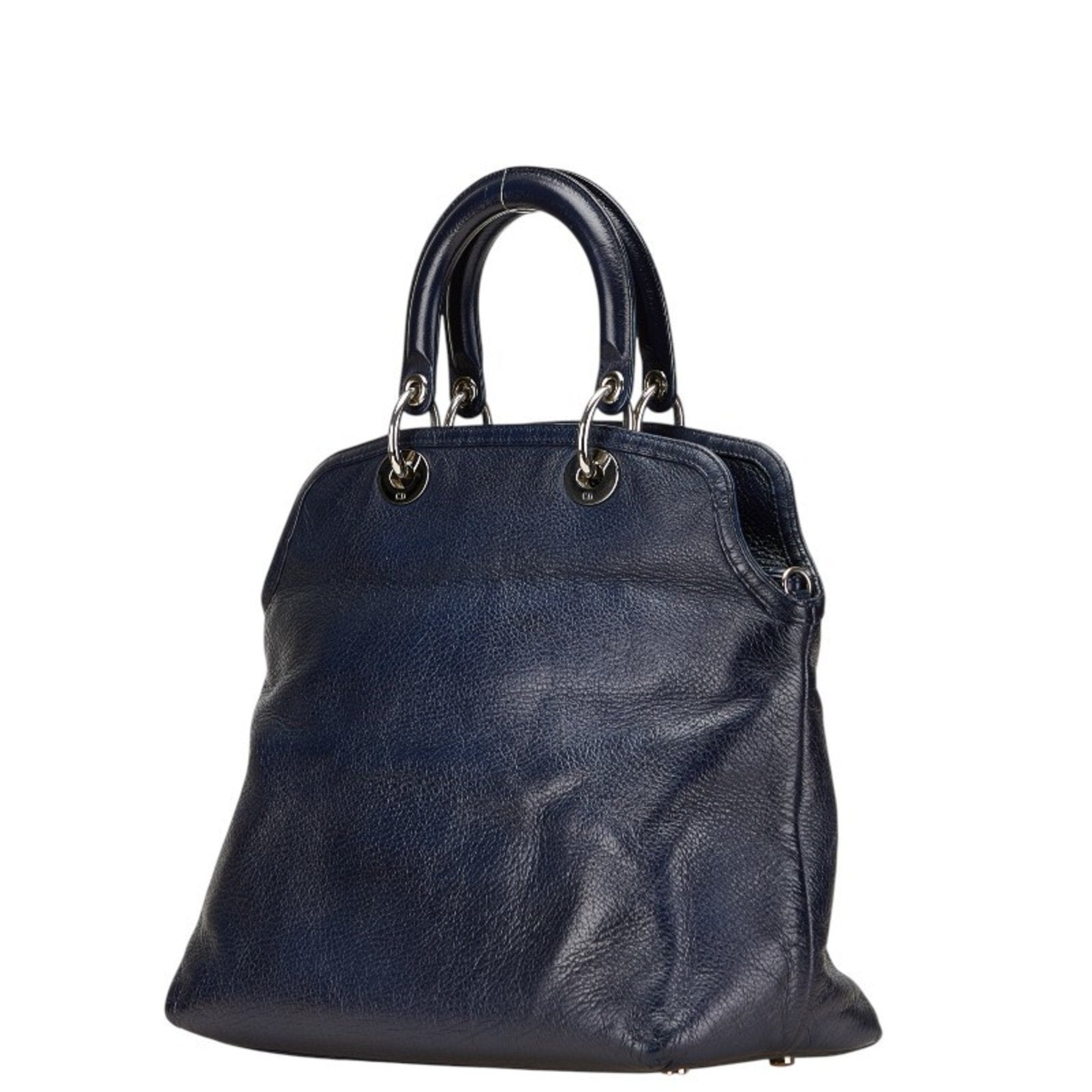 Christian Dior Navy Leather Handbag Shoulder Bag  