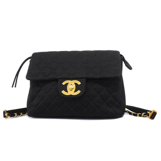 Chanel Backpack Matelasse Cotton Black Women s