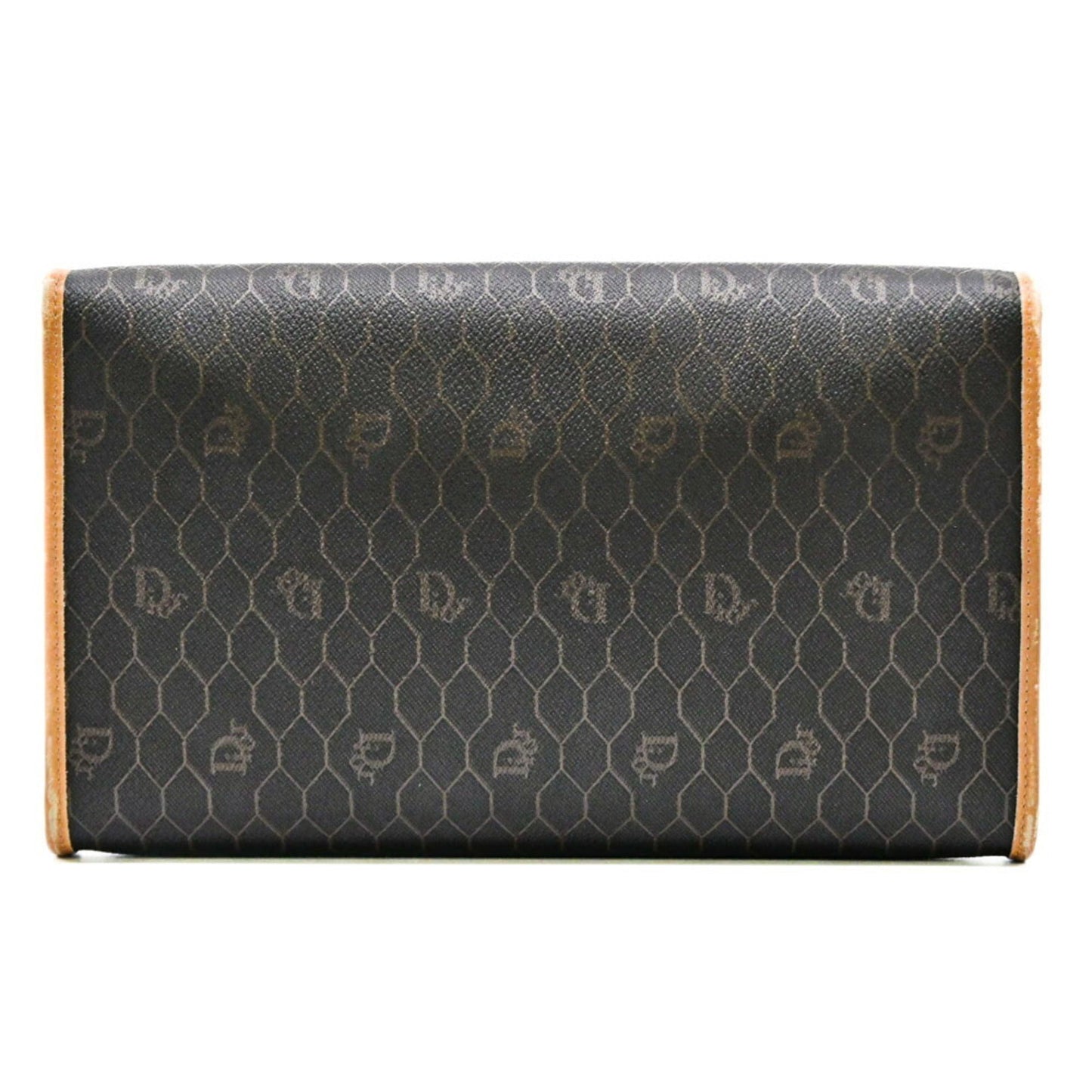 Christian Dior Dark Brown Light Brown Leather Shoulder Bag  
