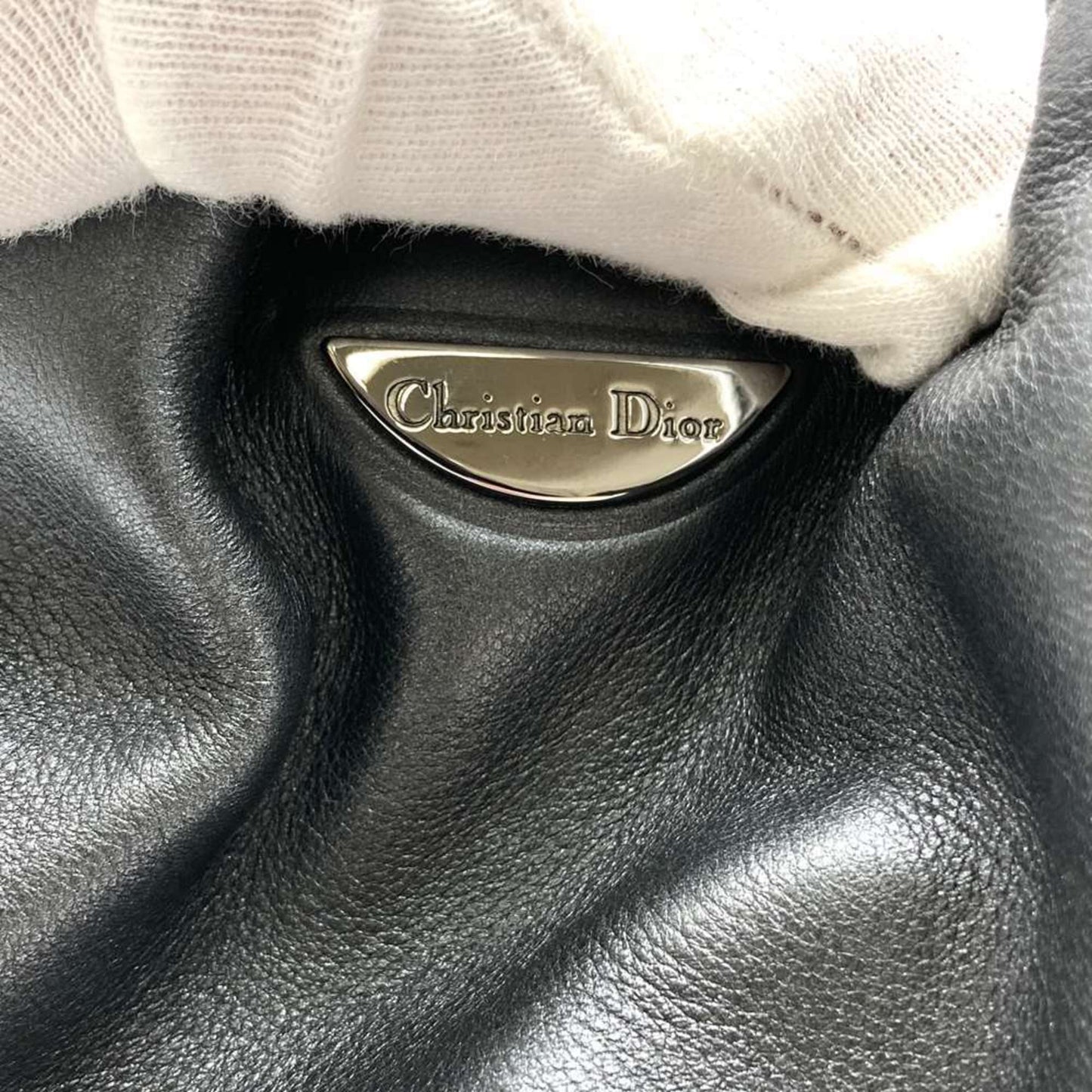 Christian Dior Gray Leather Handbag  